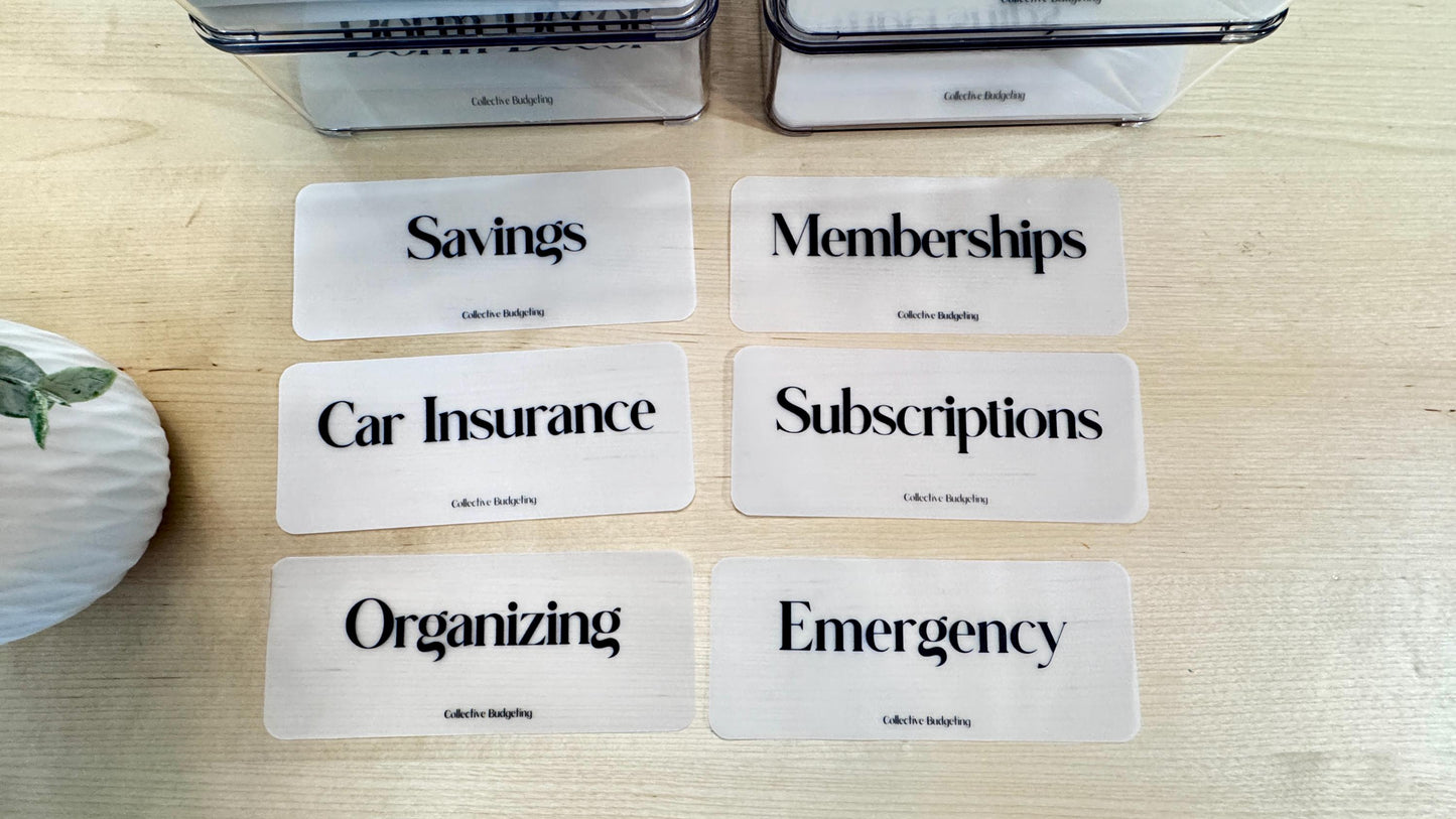 Cash Envelope Placeholders: Laminated Vellum Budgeting Inserts for Dave Ramsey System