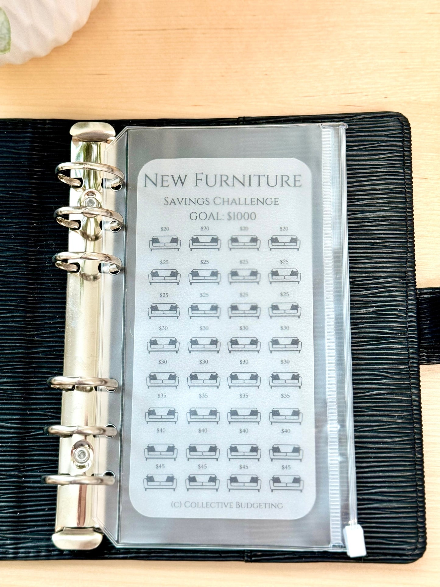 Furniture & Home Decor Savings Challenge Tracker: Laminated Vellum