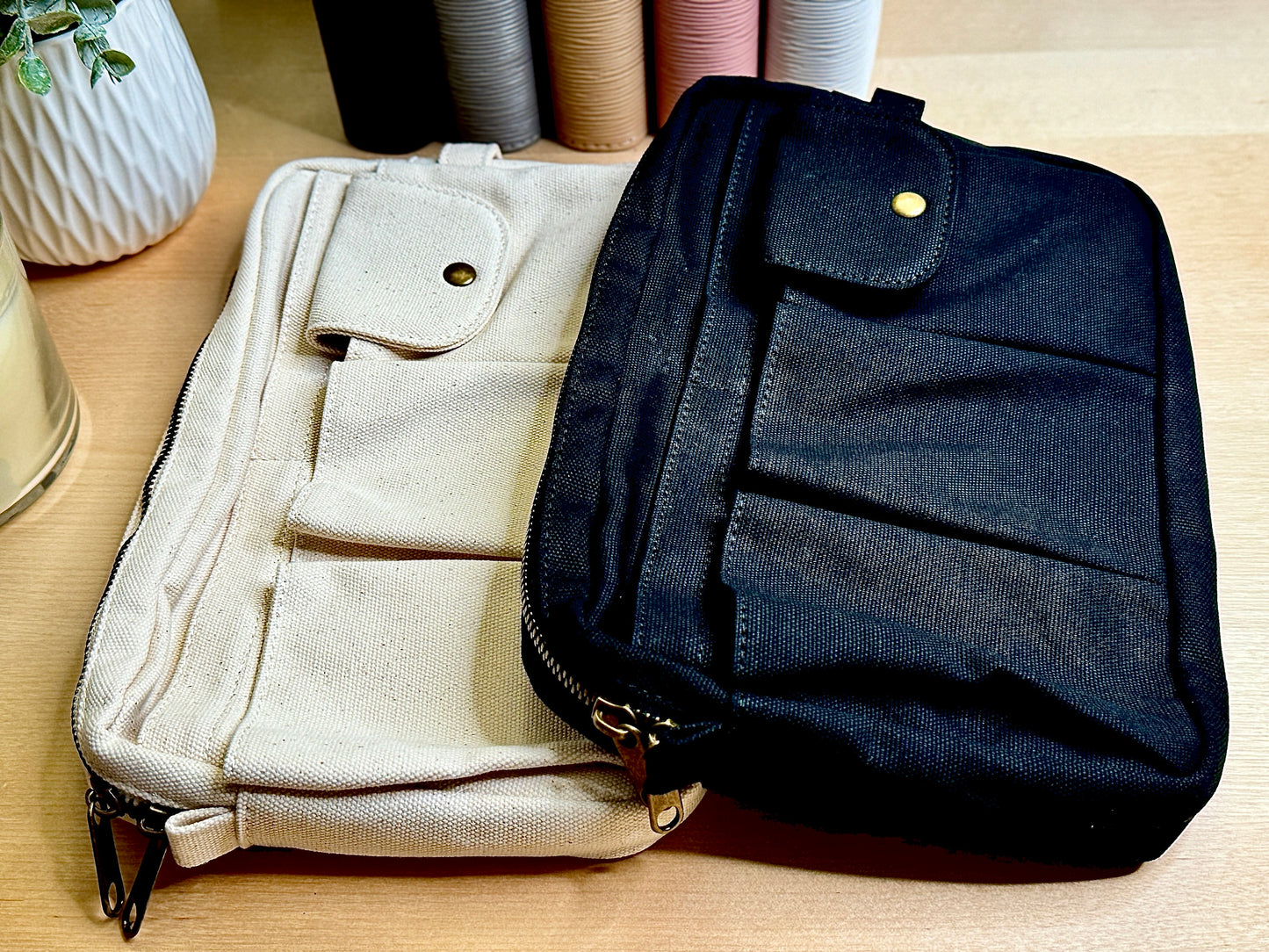 Canvas Zipper Budget Bag: Cash Stuffing Wallet Organizer