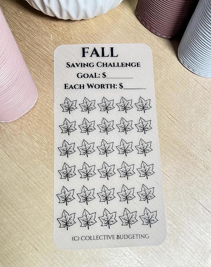 Seasonal Savings Challenge Tracker: Spring, Summer, Fall & Winter | Laminated Vellum