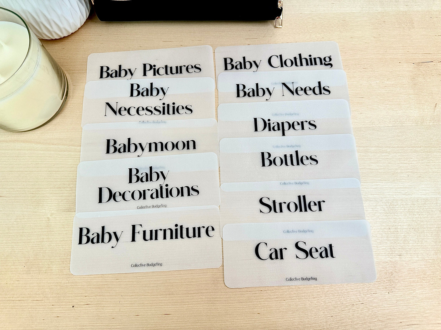 Baby Cash Envelope Placeholders: Laminated Vellum for New Baby Budgeting