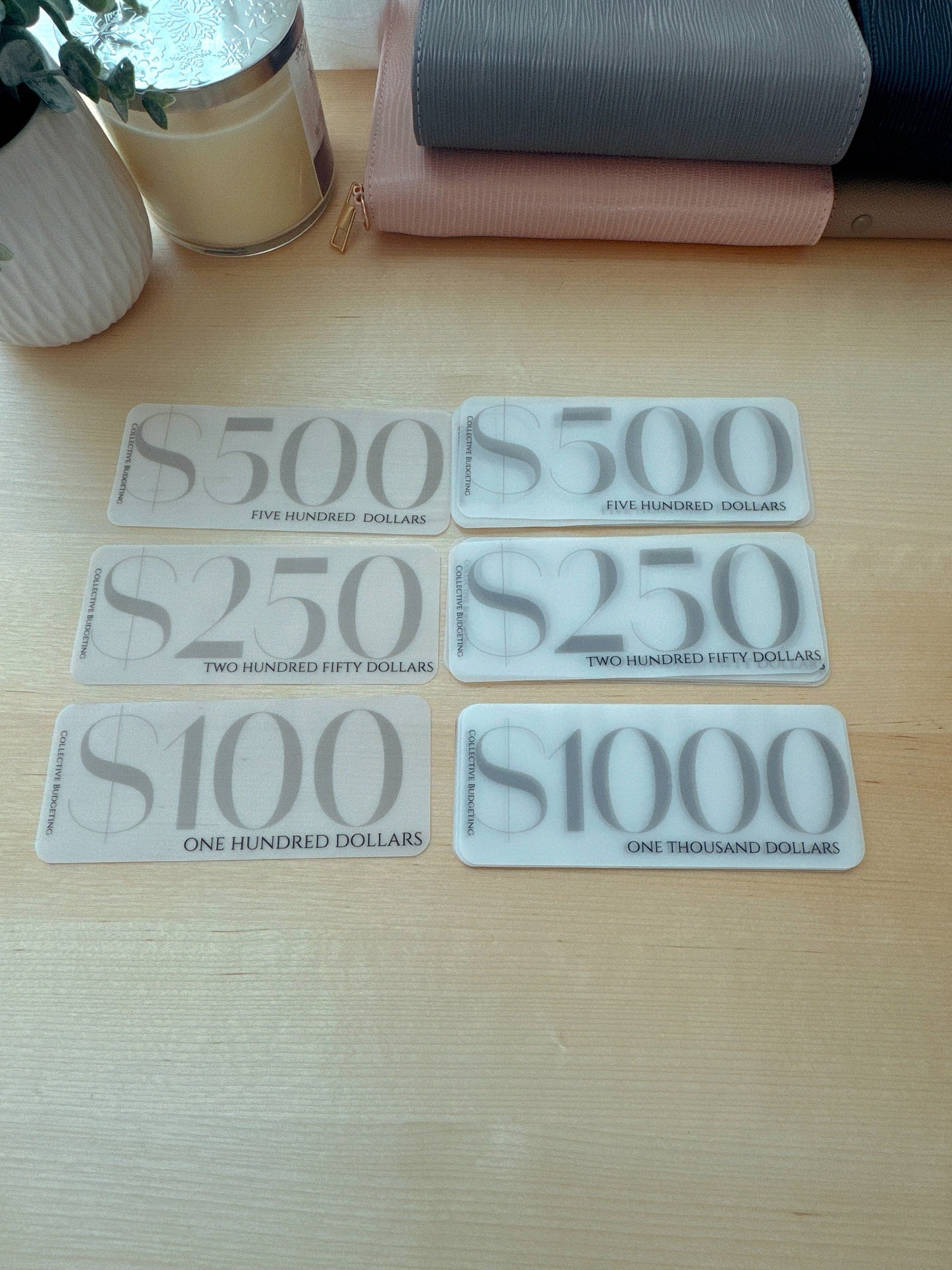 Prop Money/ Denomination Placeholders for Cash Stuffing, Budget Organizers, Budgeting Tools, Money Management Accessories