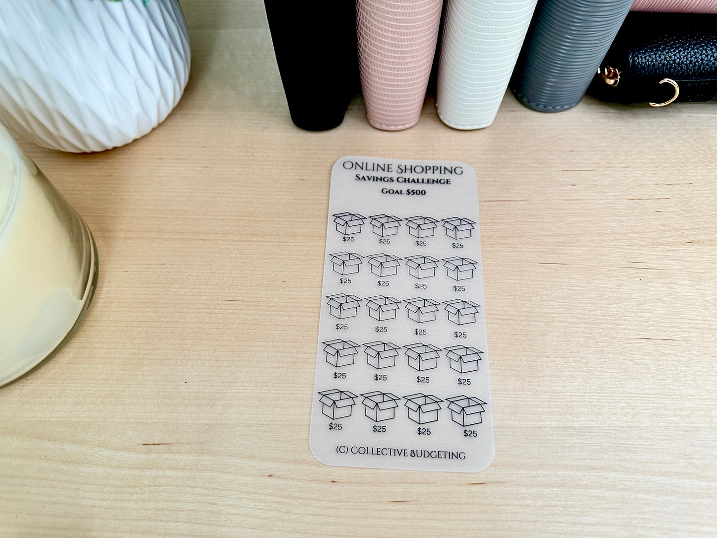 Online Shopping Savings Challenge Tracker: Budget for Orders & Impulse Buys | Laminated Vellum