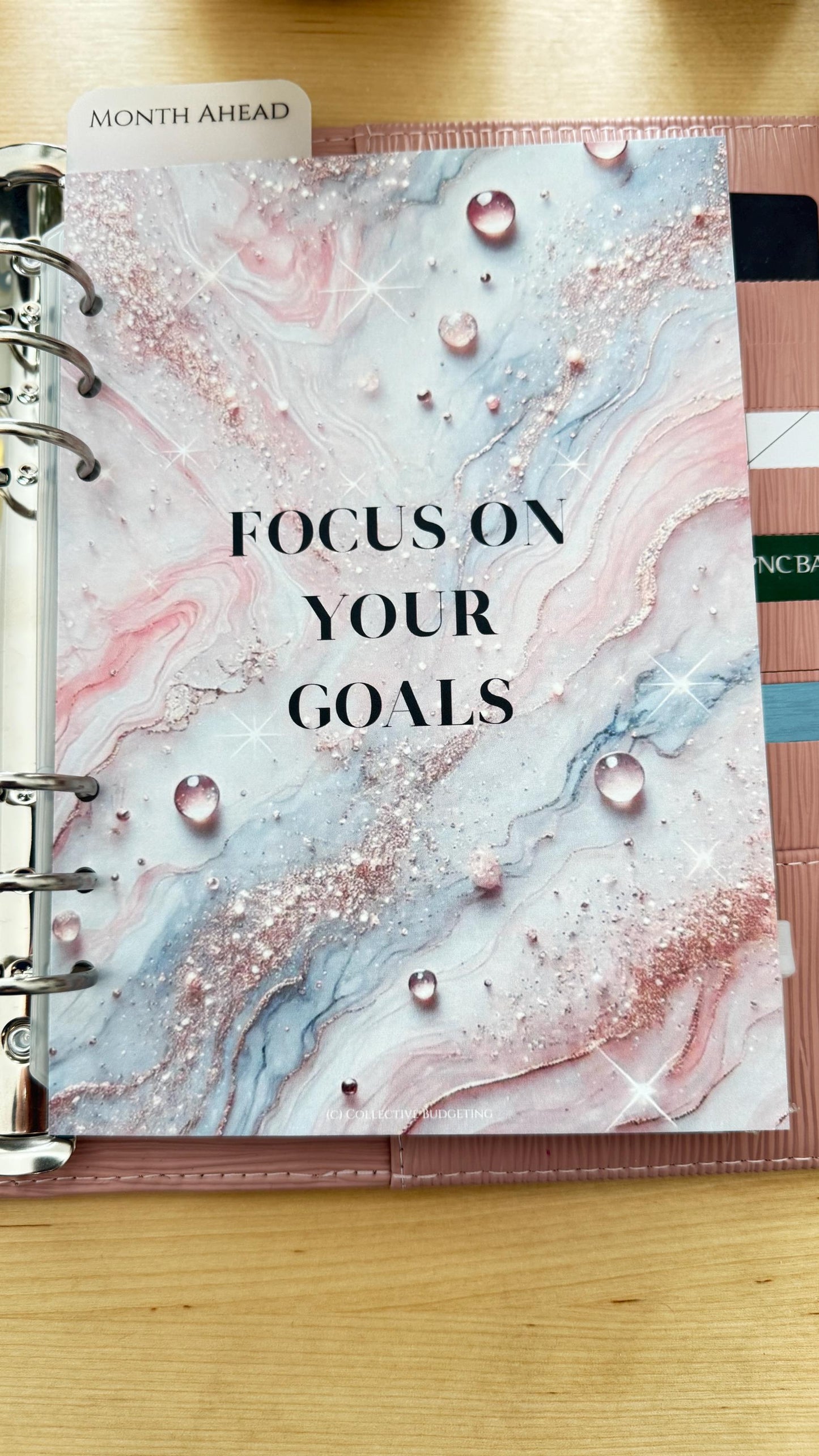 Focus on Your Goals Budget Binder Dashboard: Motivational Cover Insert | A5 A6