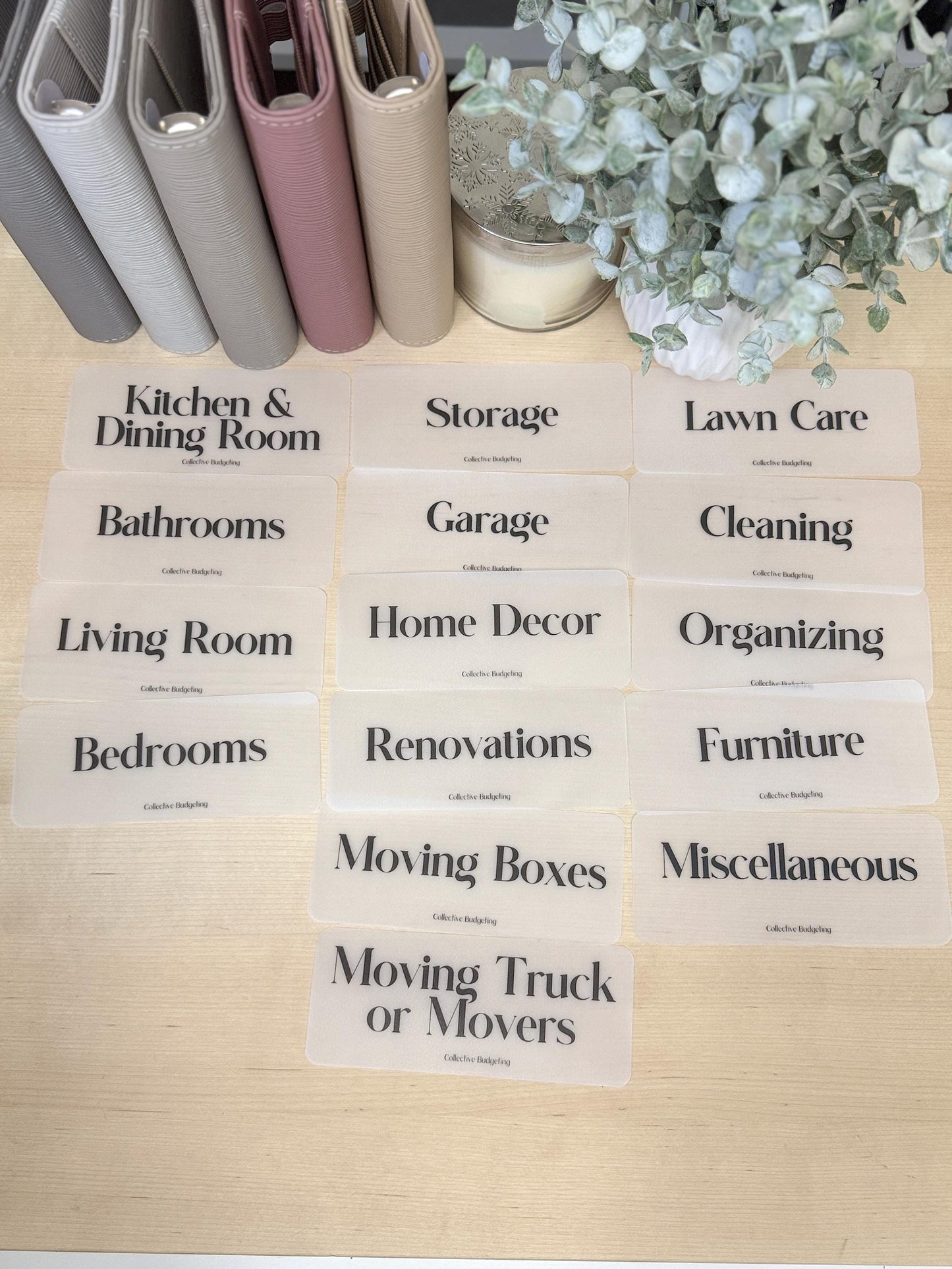 Cash Envelope Inserts: Moving Budget Organizer, Laminated VellumDave Ramsey Method