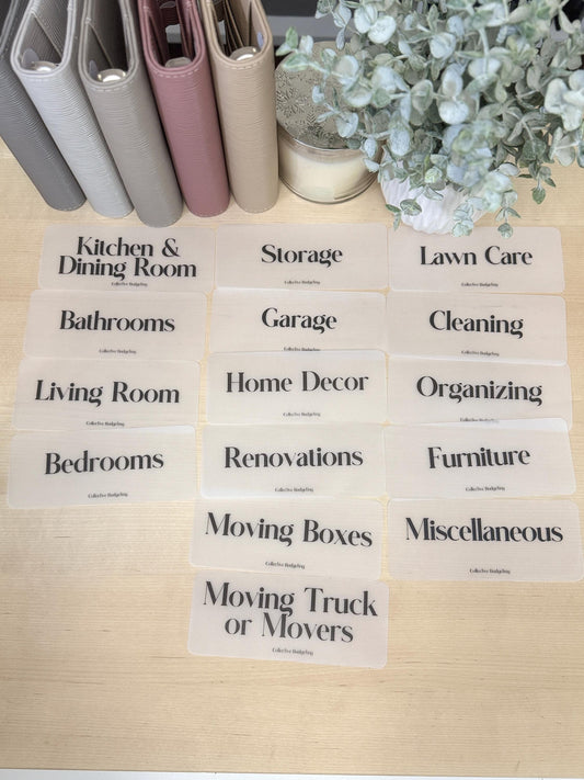 Cash Envelope Inserts: Moving Budget Organizer, Laminated VellumDave Ramsey Method