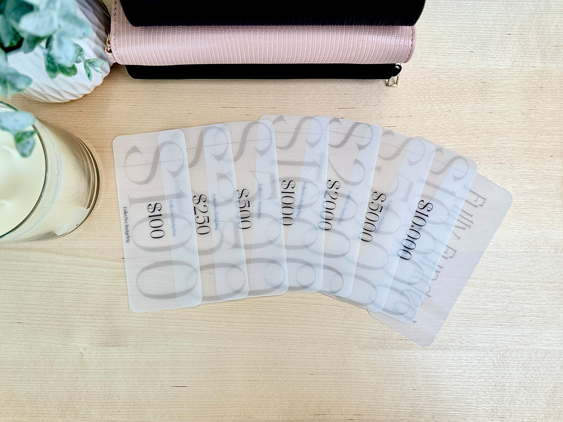 Cash Envelope Placeholders: Laminated Vellum Budget Organizer Inserts