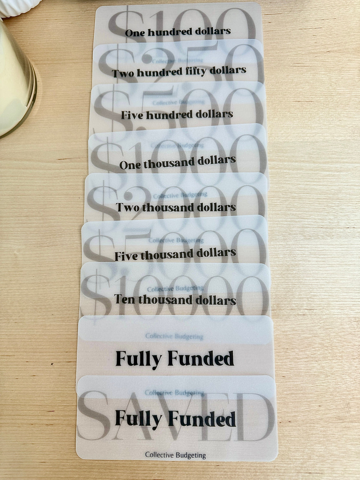 Cash Stuffing Placeholders for Budget Organizers | Budgeting Tools | Money Management Accessories