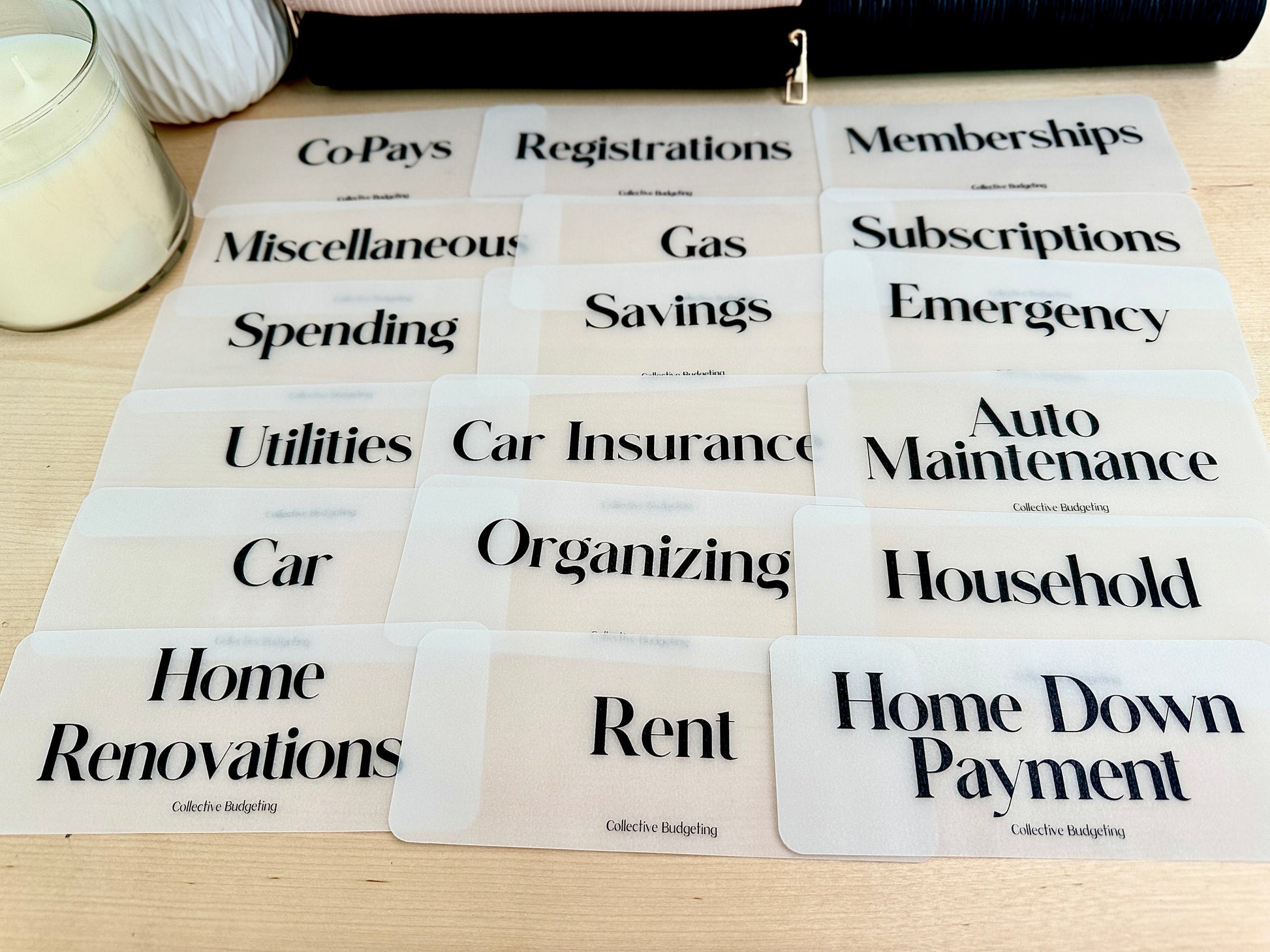 Cash Envelope Placeholders: Laminated Vellum Budgeting Inserts for Dave Ramsey System