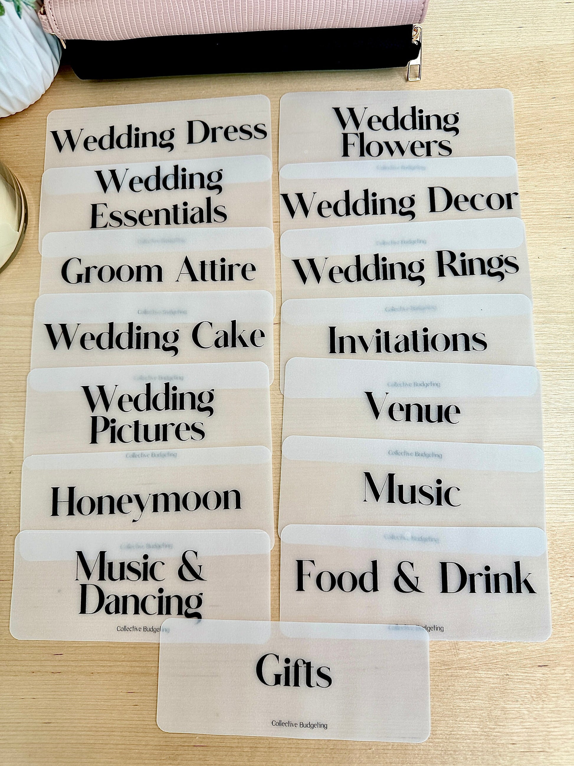 Wedding Budget Envelopes: Cash Stuffing, Laminated Vellum Dave Ramsey Method