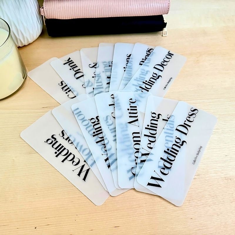 Wedding Budget Envelopes: Cash Stuffing, Laminated Vellum Dave Ramsey Method