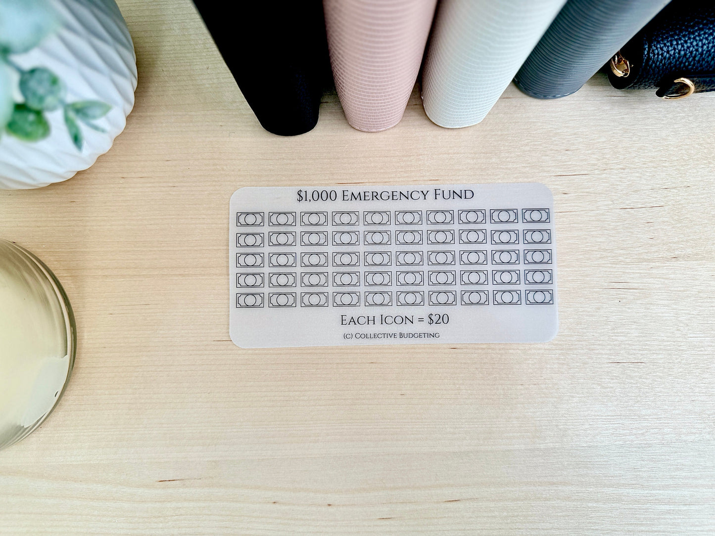 Laminated Savings Challenge Tracker, Cash Budgeting, Premium Vellum