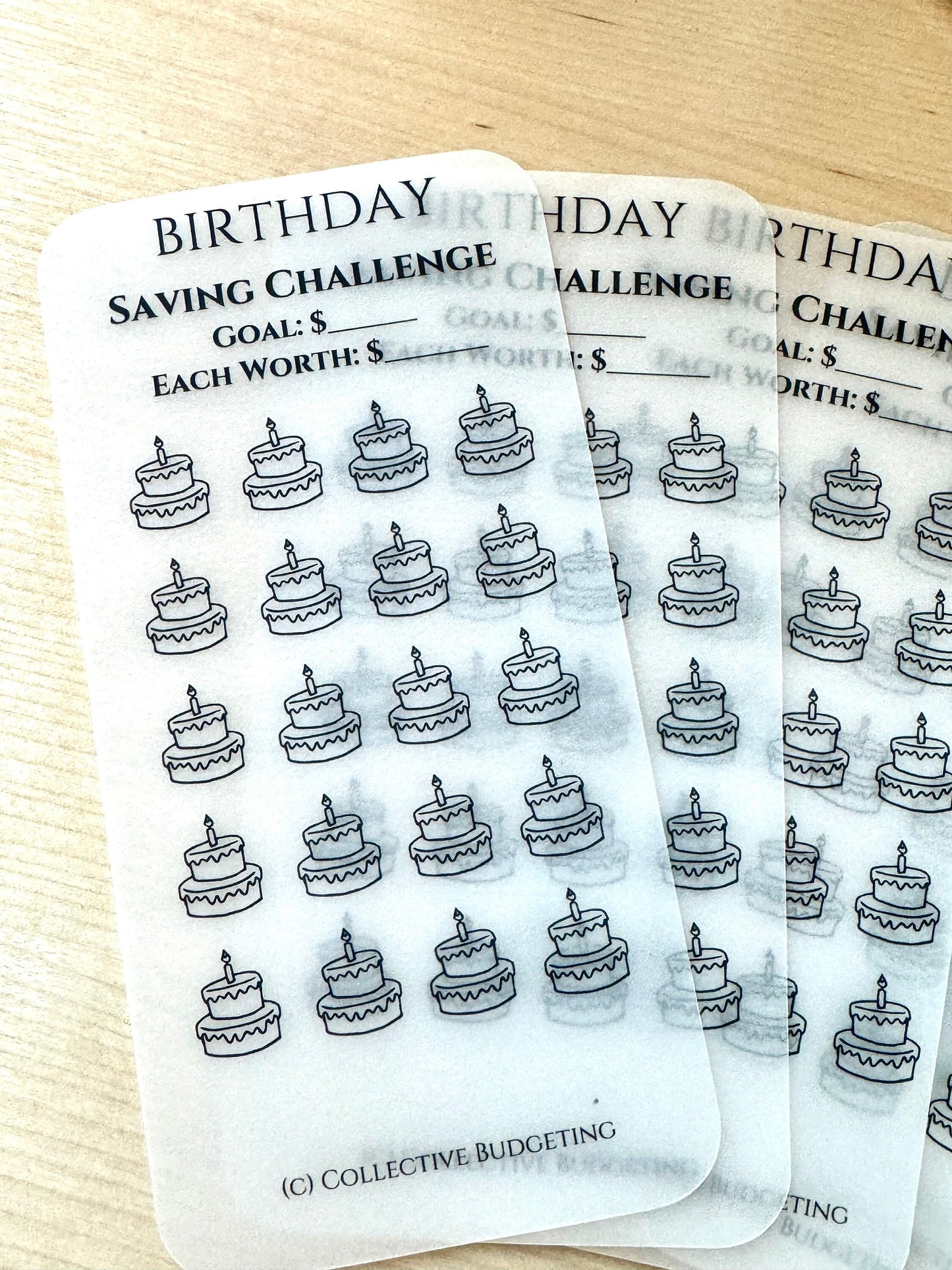Birthday Savings Challenge: Laminated Vellum Cash Envelope Insert