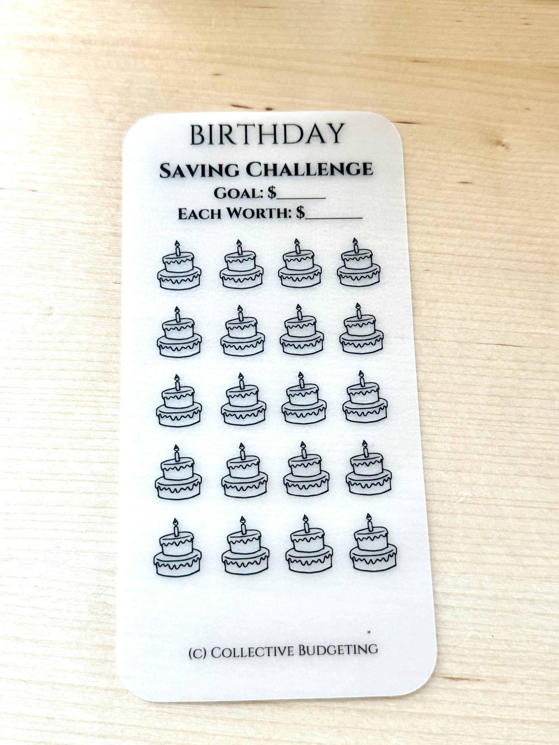 Birthday Savings Challenge: Laminated Vellum Cash Envelope Insert