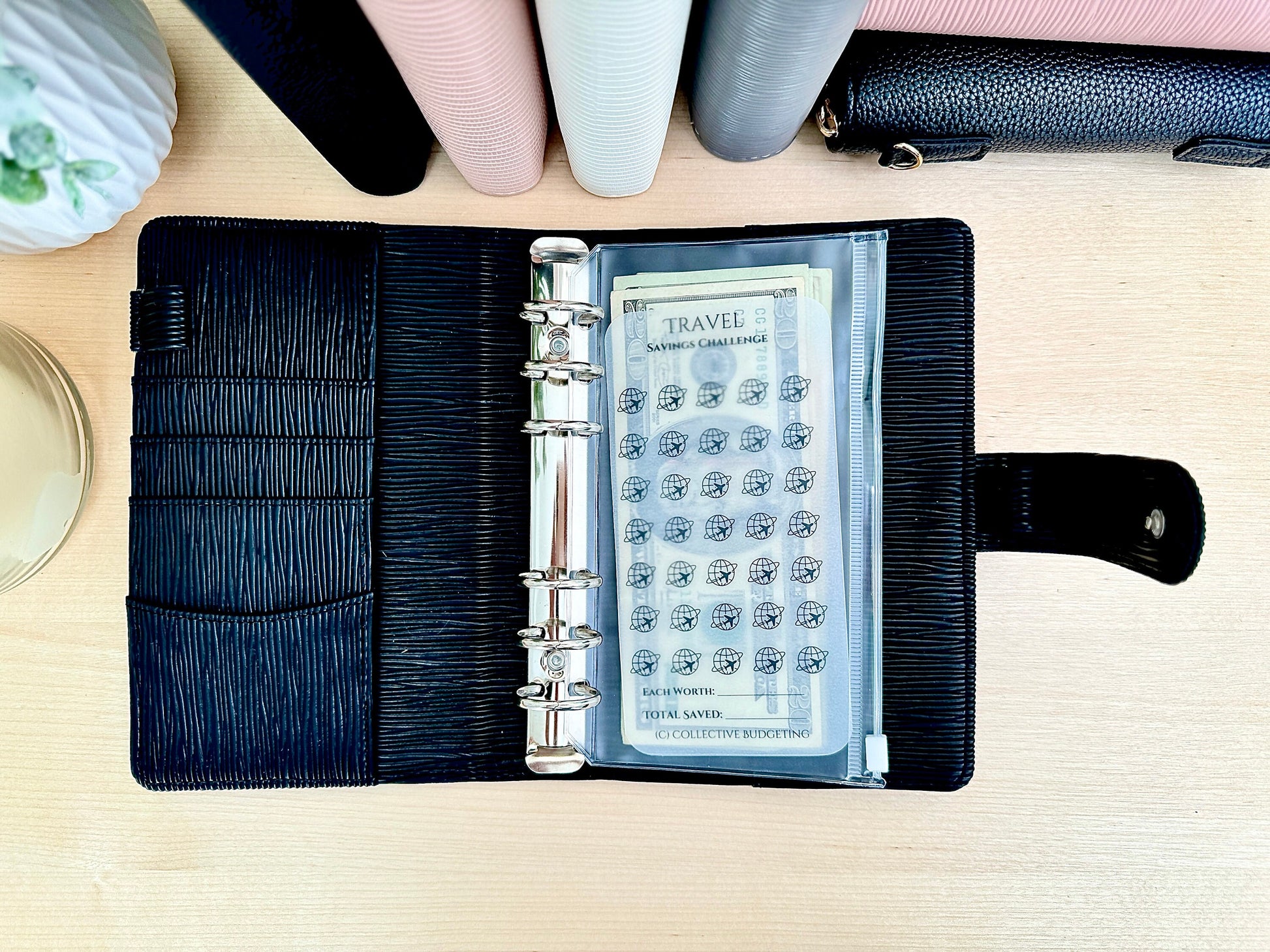 Travel Fund Savings Challenge: Reusable Laminated Vellum Cash Tracker