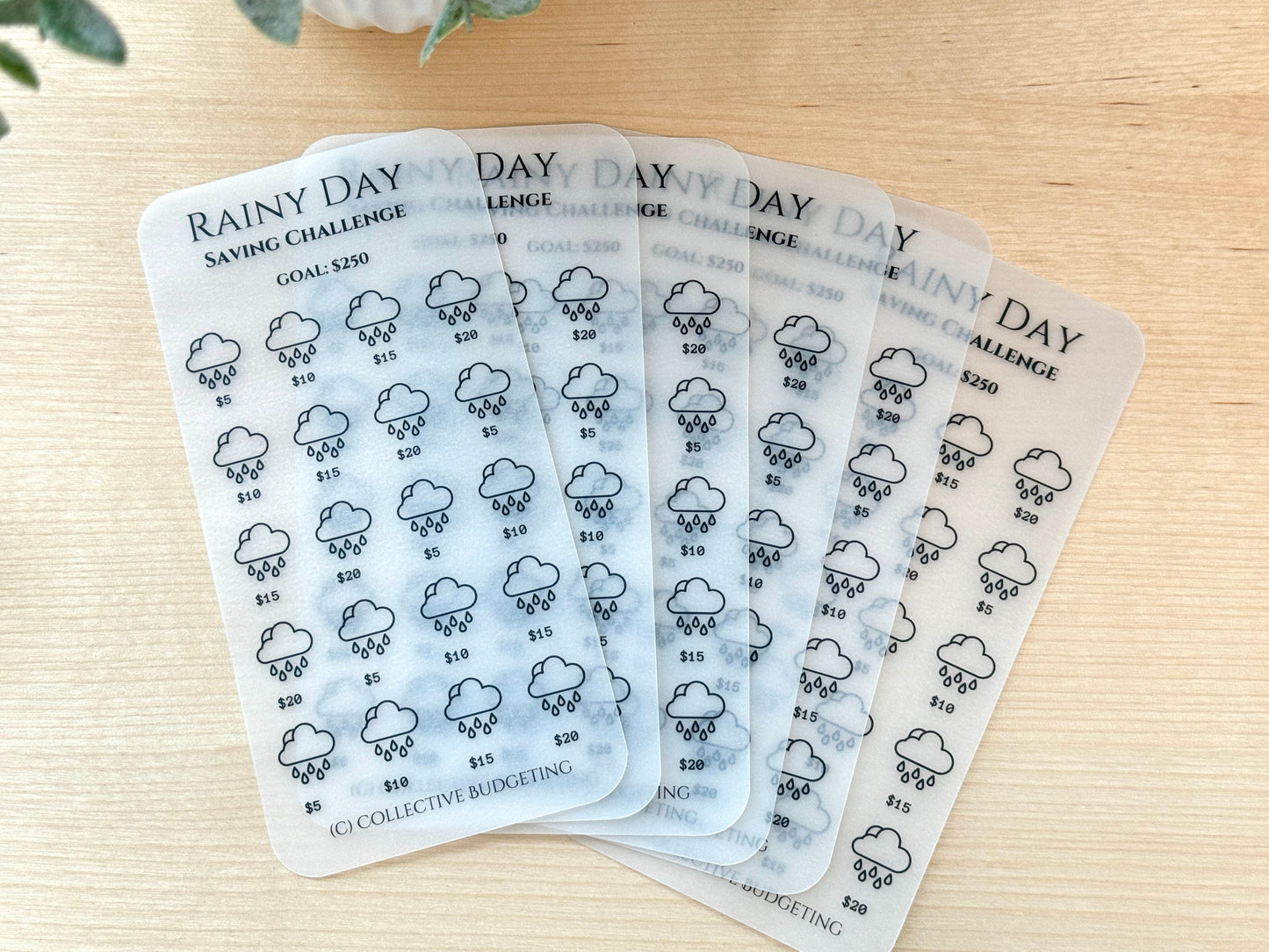 Rainy Day Savings Challenge for Cash Envelope Stuffing | Sinking FundsTracker | Sinking Funds Challenge | Laminated Savings Challenge