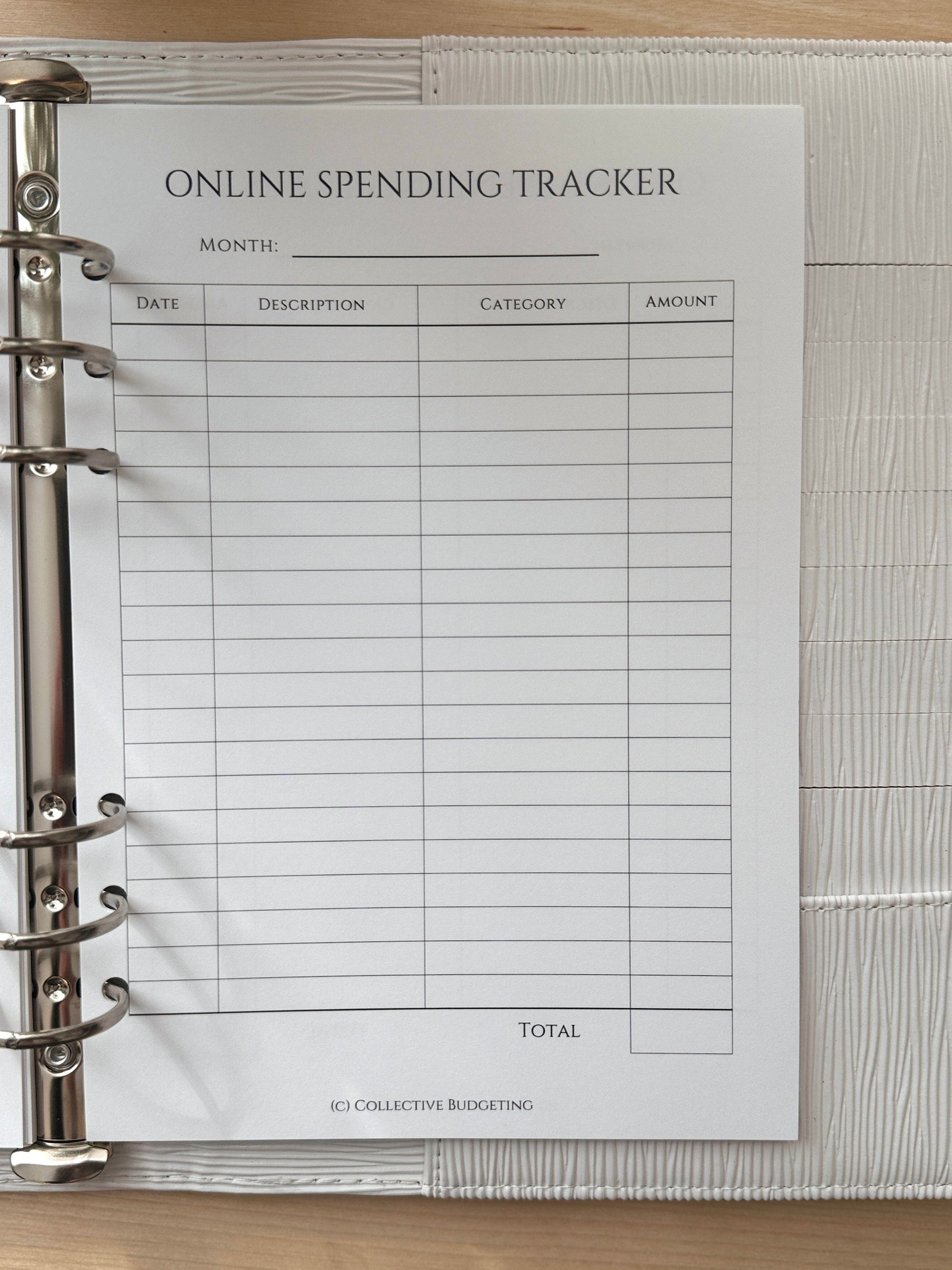 A5 Budget Binder Insert: Online Spending Tracker, Cash Stuffing Tool