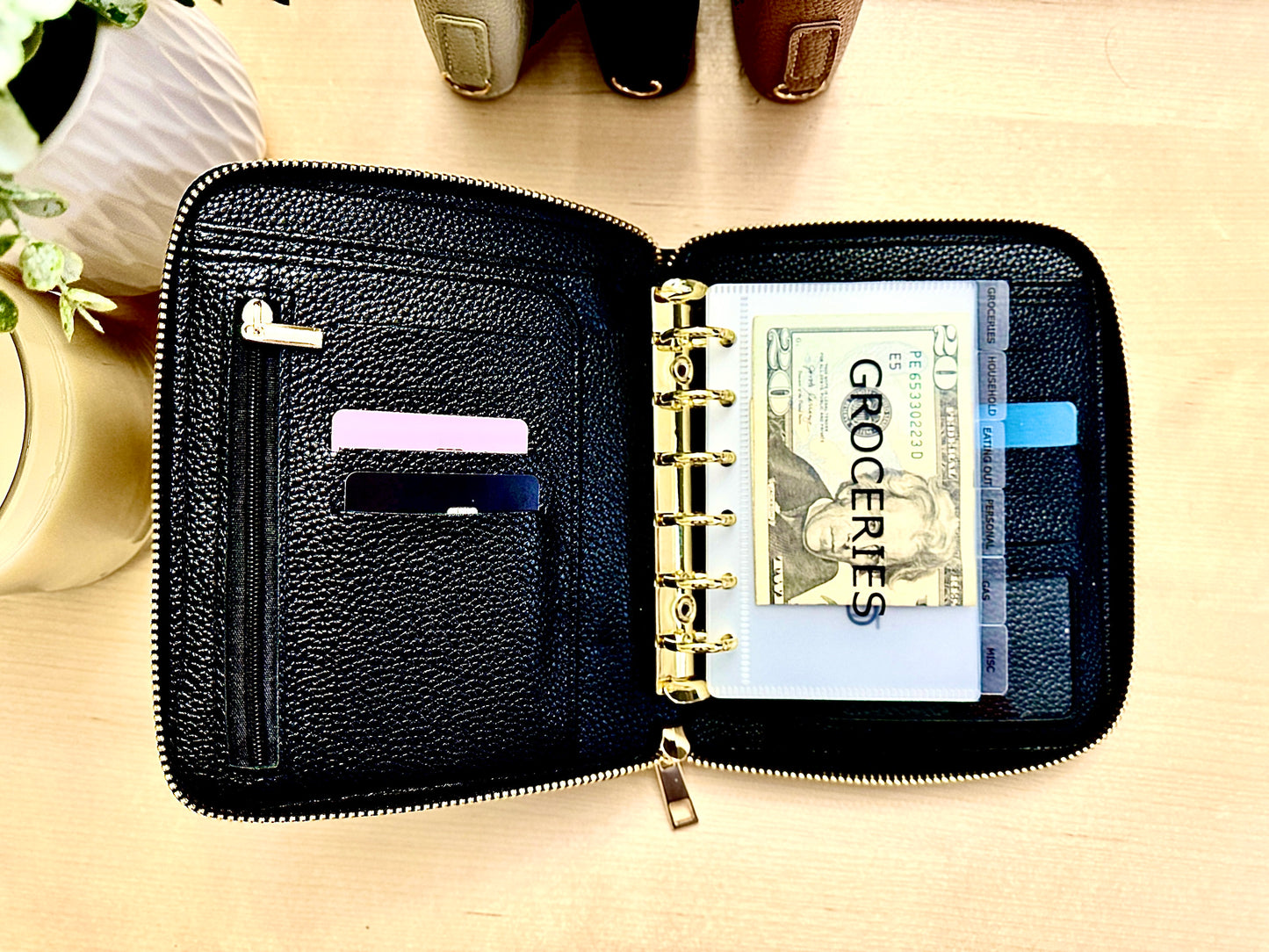 A7 Budget Binder. Wallet. Cash Stuffing Envelope Wallet. Budget Organizer. Litchi. Zipper Close.