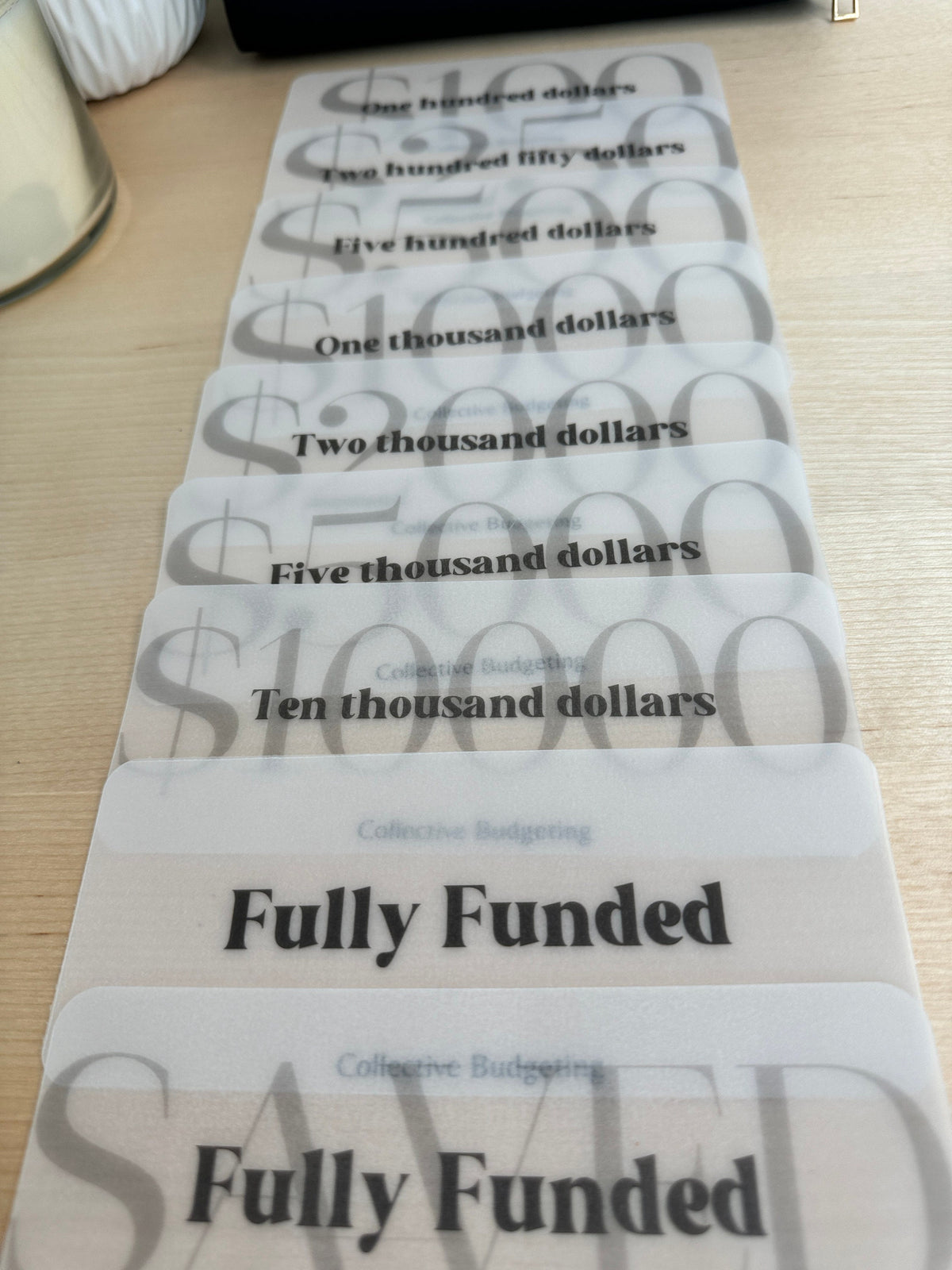 Cash Stuffing Placeholders for Budget Organizers | Budgeting Tools | Money Management Accessories