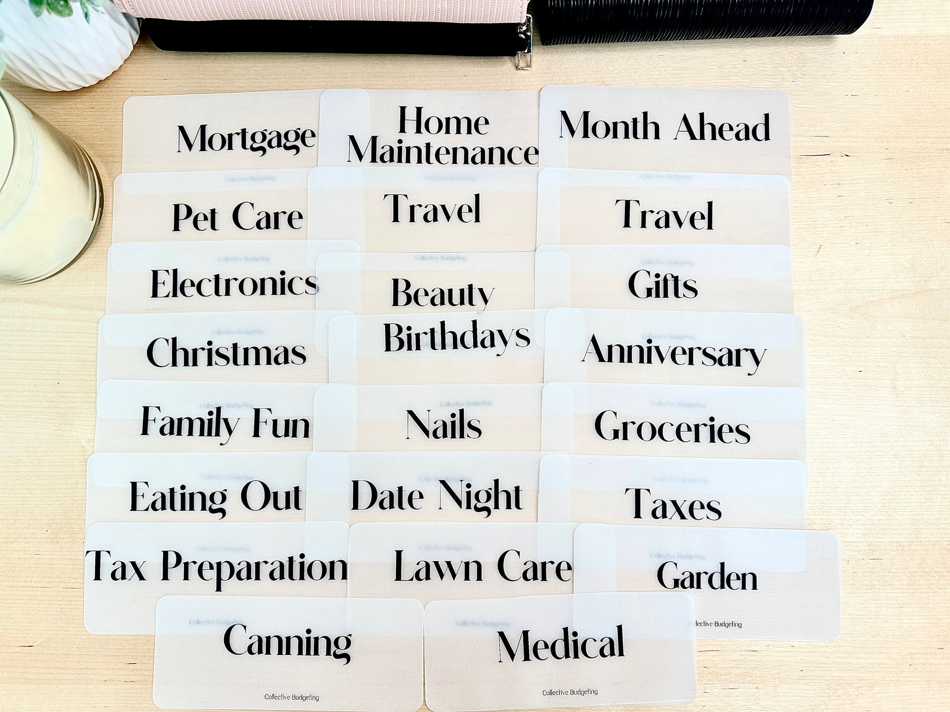 Cash Envelope Placeholders: Laminated Vellum Budgeting Inserts