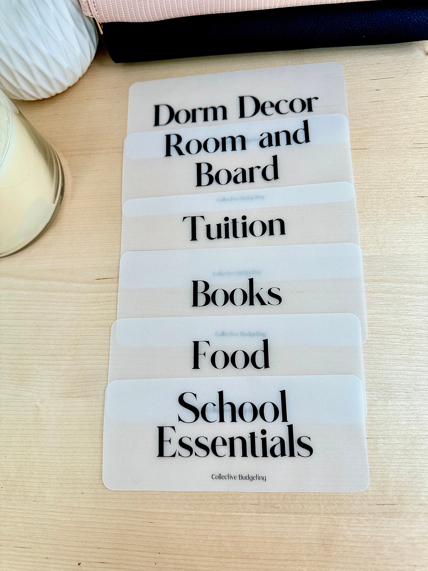 Cash Envelope Inserts: College Budgeting Organizers Laminated Vellum