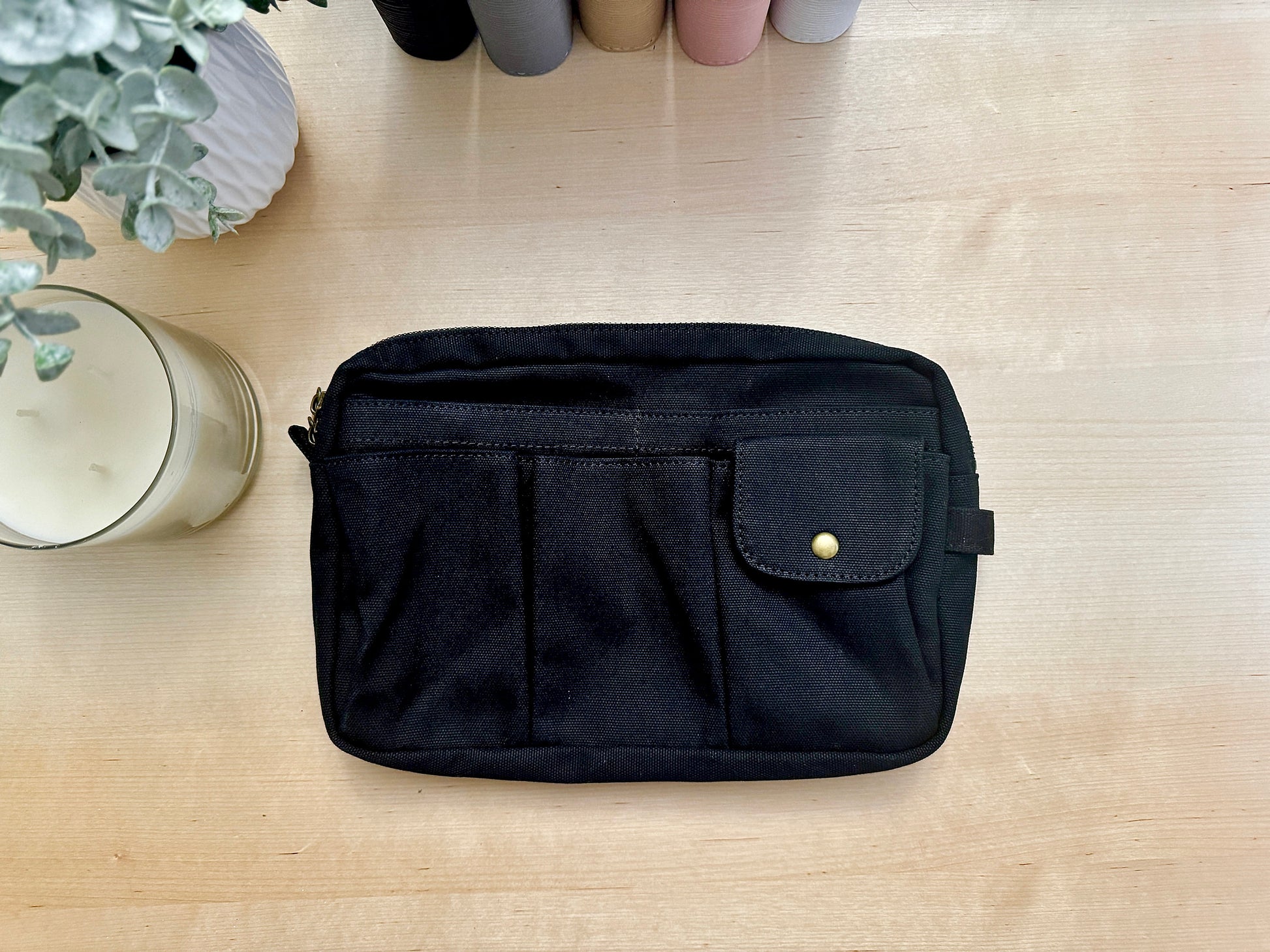 Canvas Zipper Budget Bag: Cash Stuffing Wallet Organizer