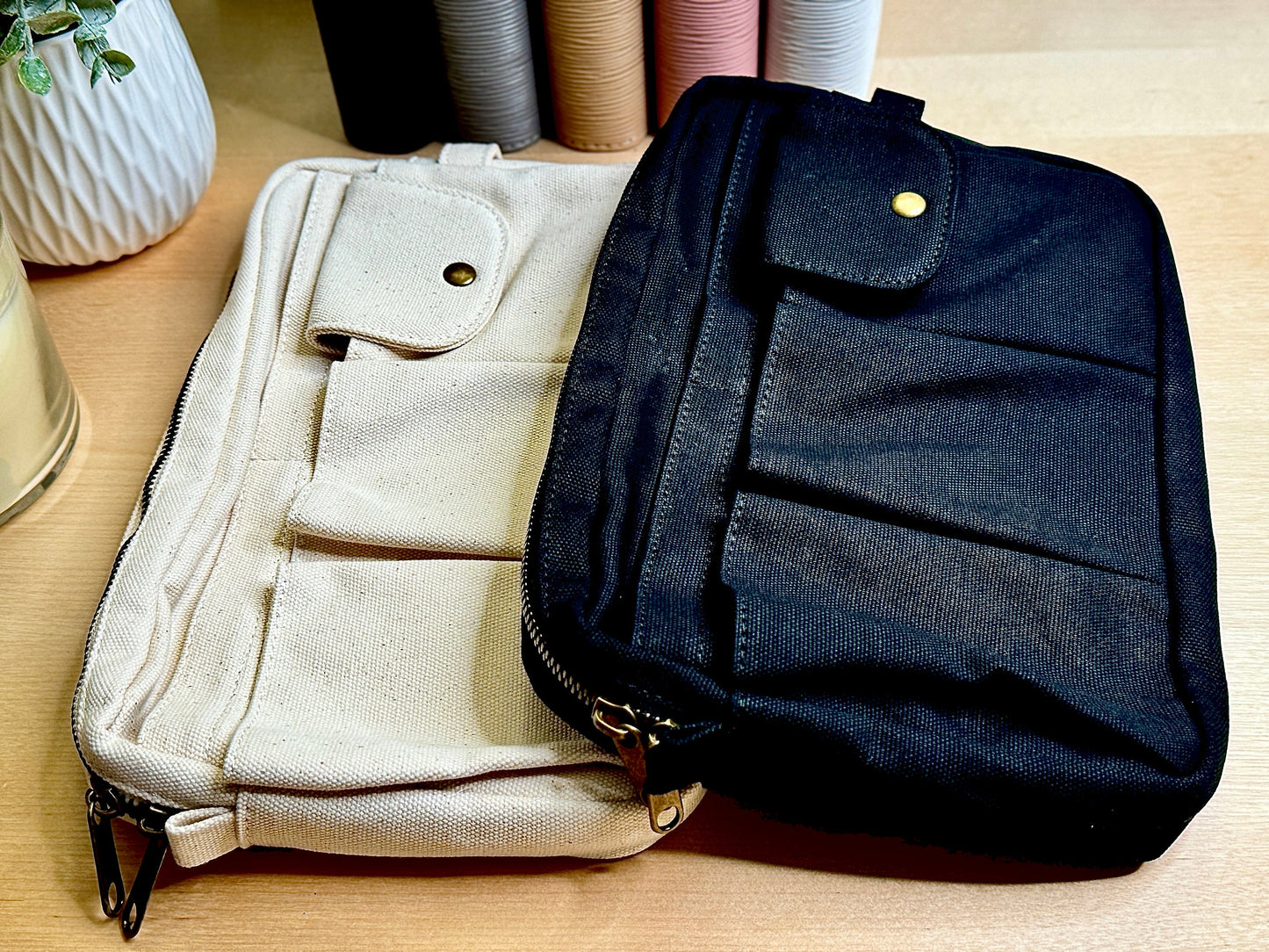 Canvas Zipper Budget Bag: Cash Stuffing Wallet Organizer