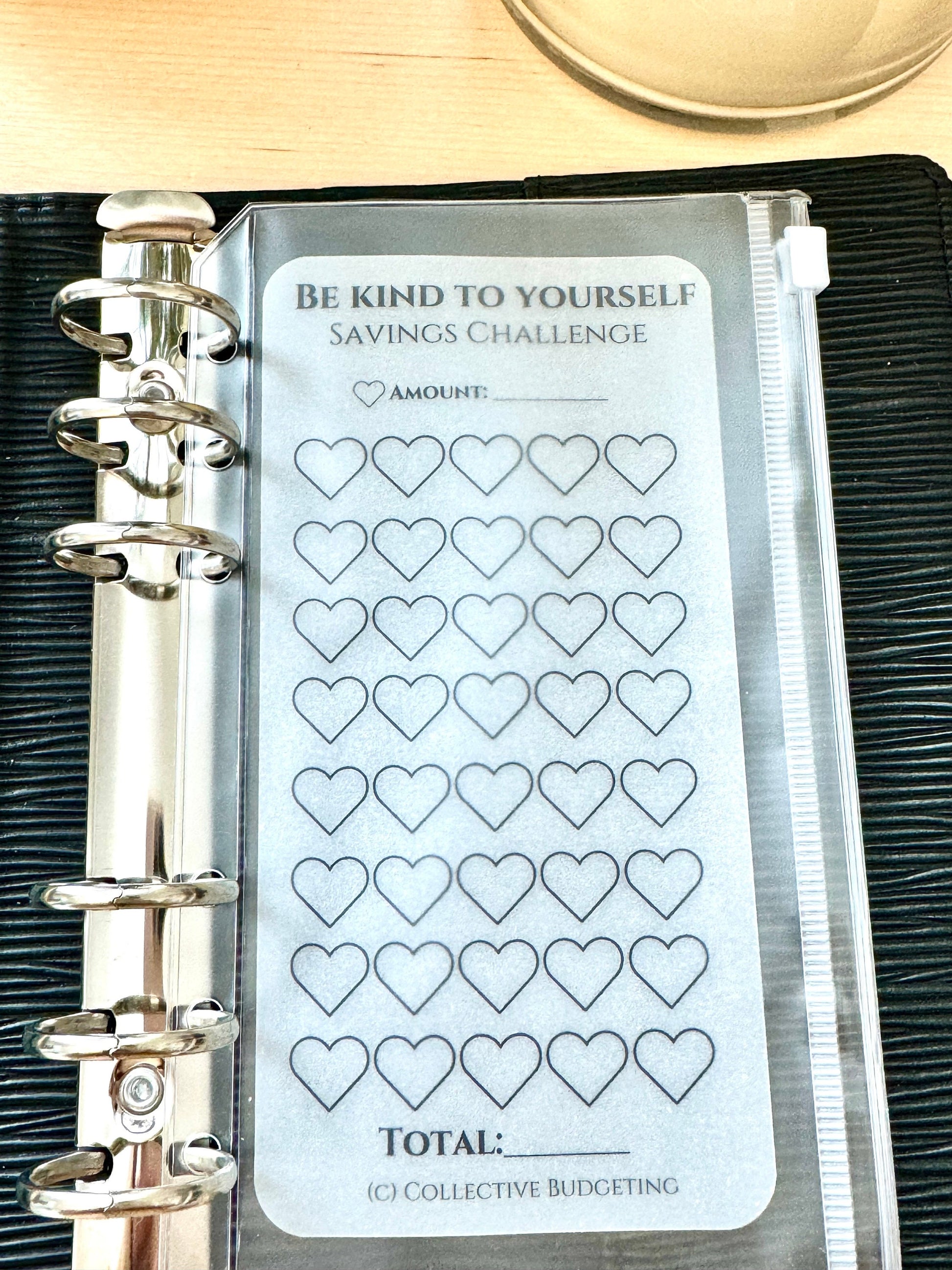 Be Kind to Yourself Savings Challenge: Laminated Vellum A6 Cash Tracker