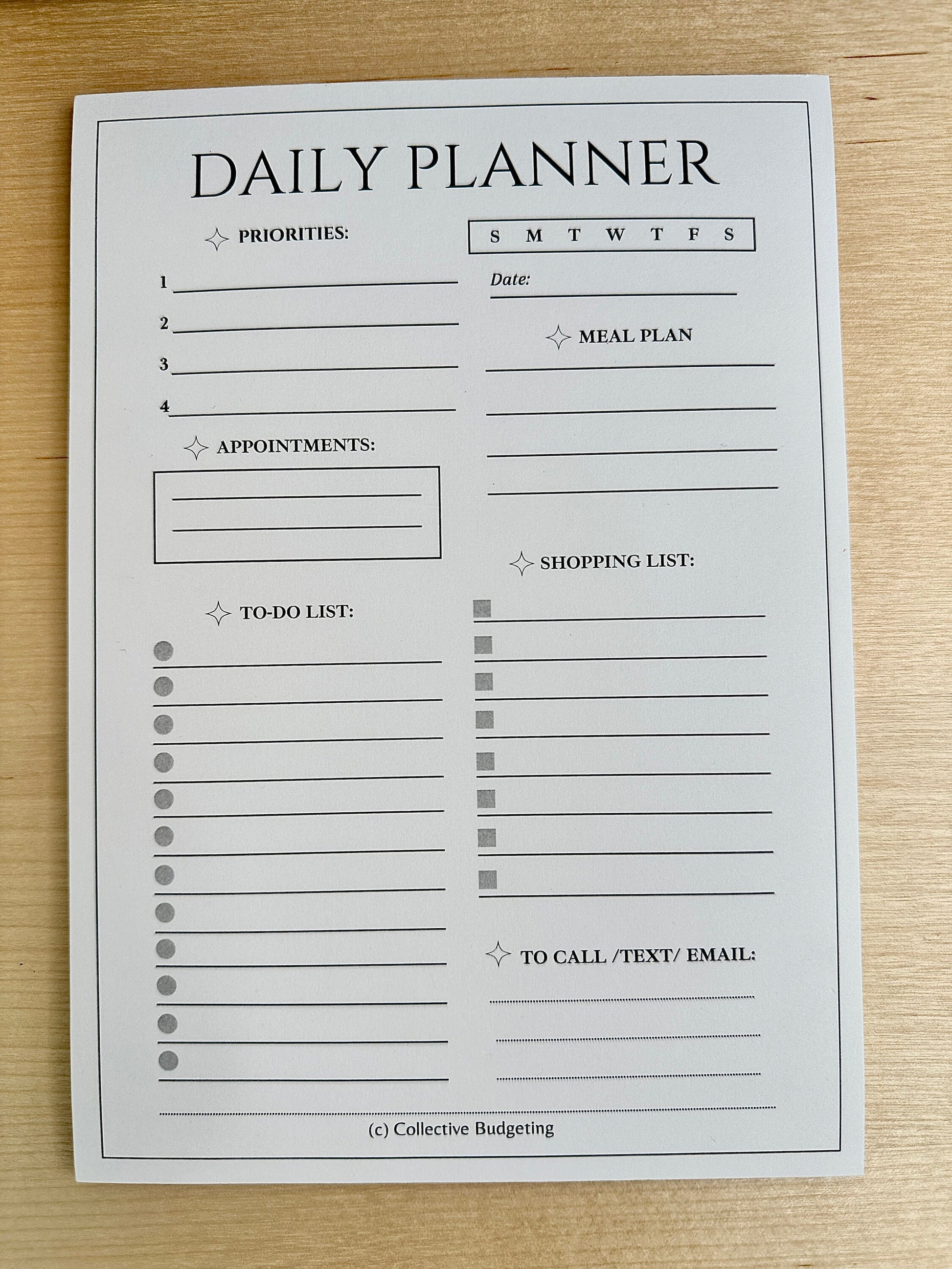 Daily Planner Notepad: Budgeting & Habit Tracker