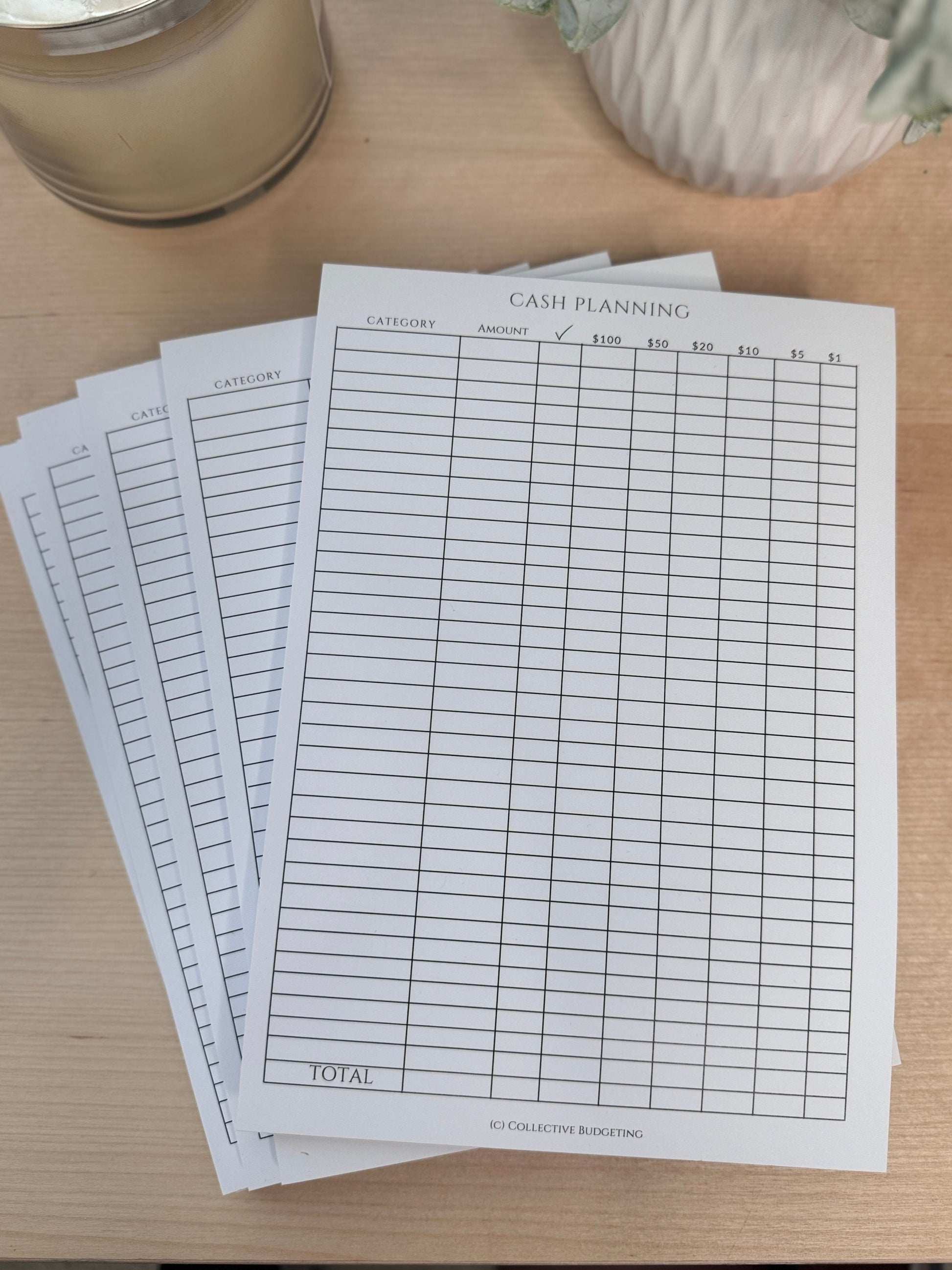 Cash Planning Notepad: Budget Tracker for Cash Envelope System