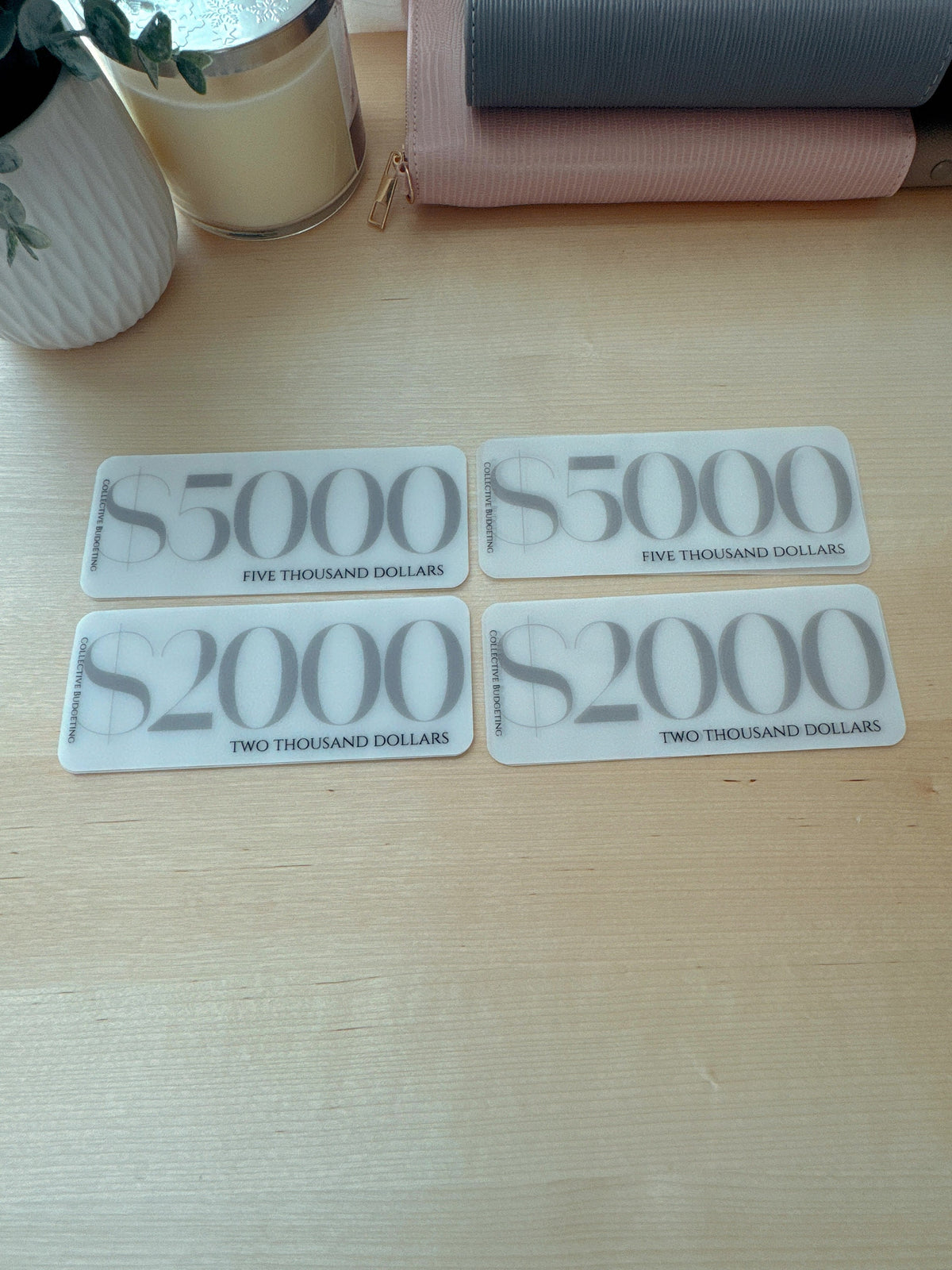 Denomination Placeholders for Cash Stuffing, Budget Organizers, Budgeting Tools, Money Management Accessories