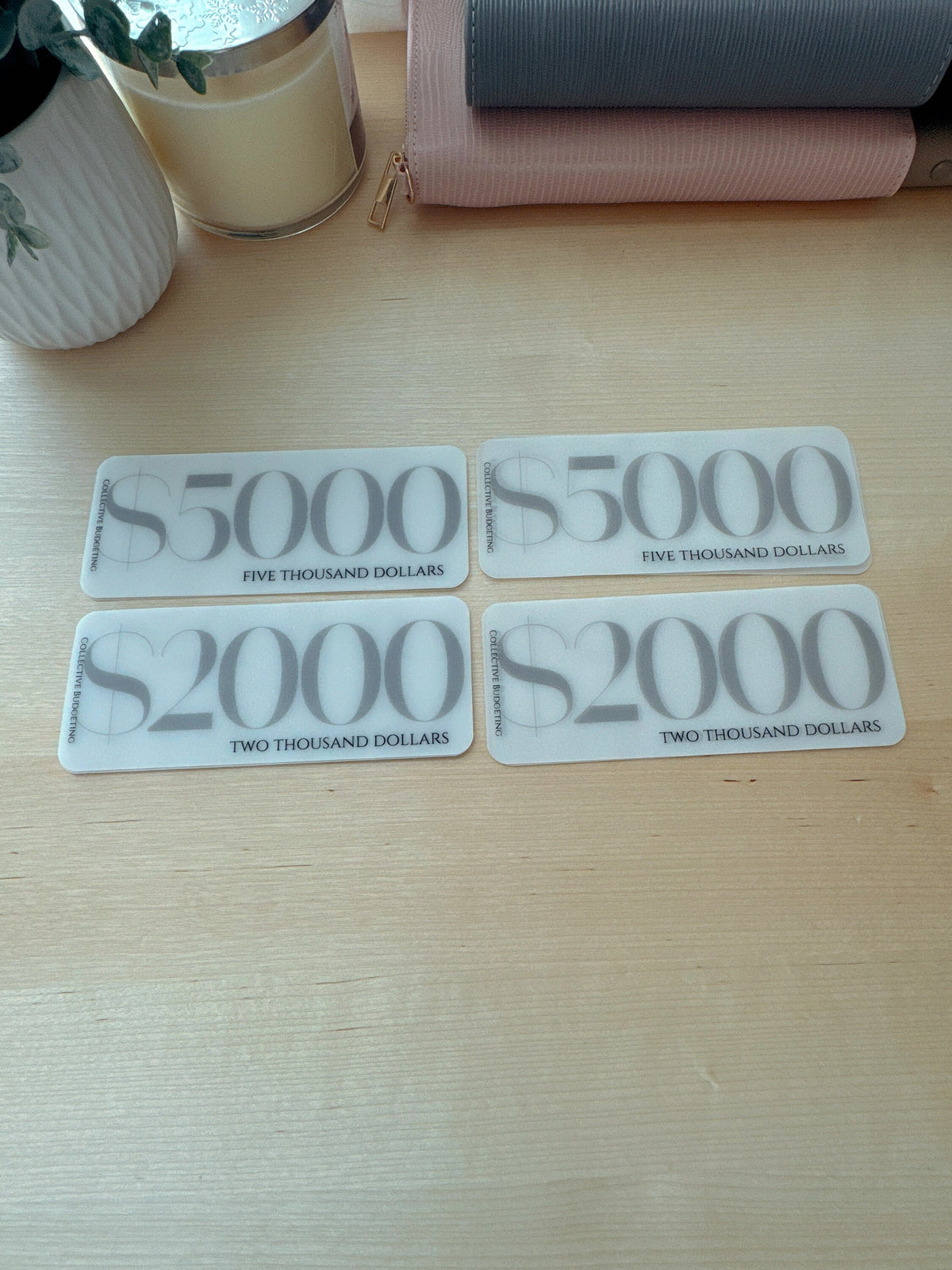 Denomination Placeholders for Cash Stuffing, Budget Organizers, Budgeting Tools, Money Management Accessories