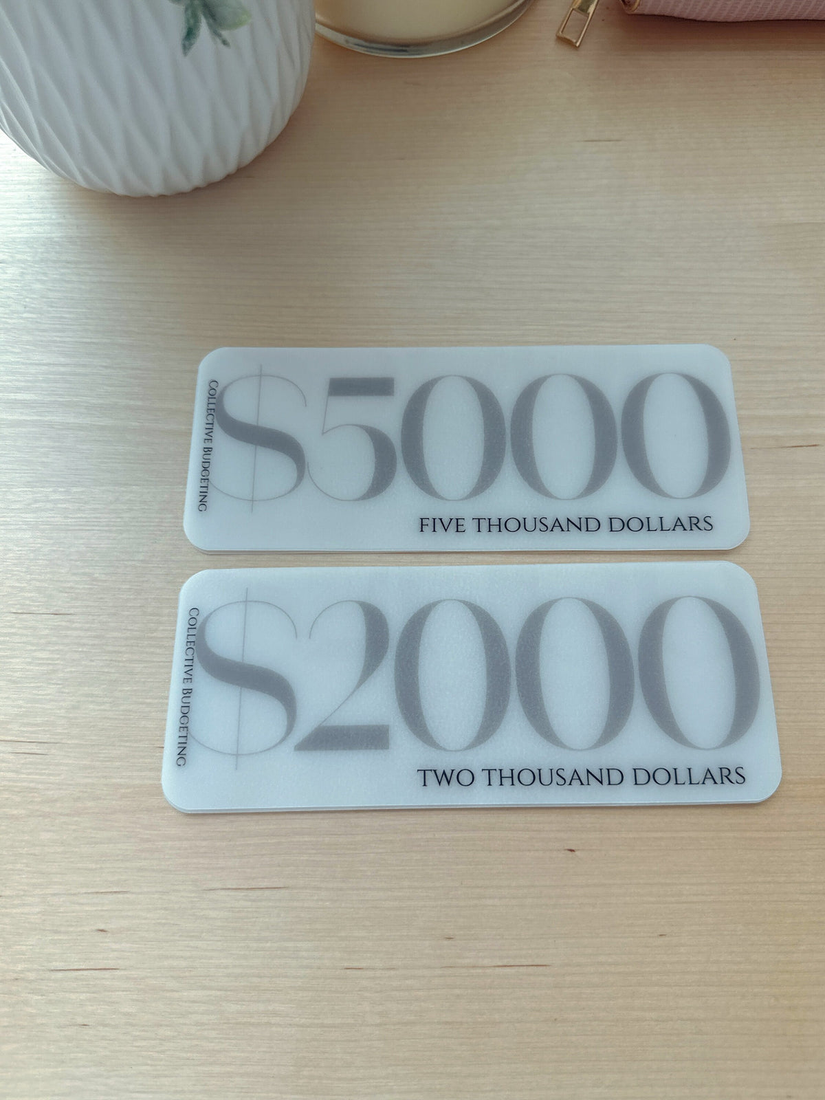 Denomination Placeholders for Cash Stuffing, Budget Organizers, Budgeting Tools, Money Management Accessories