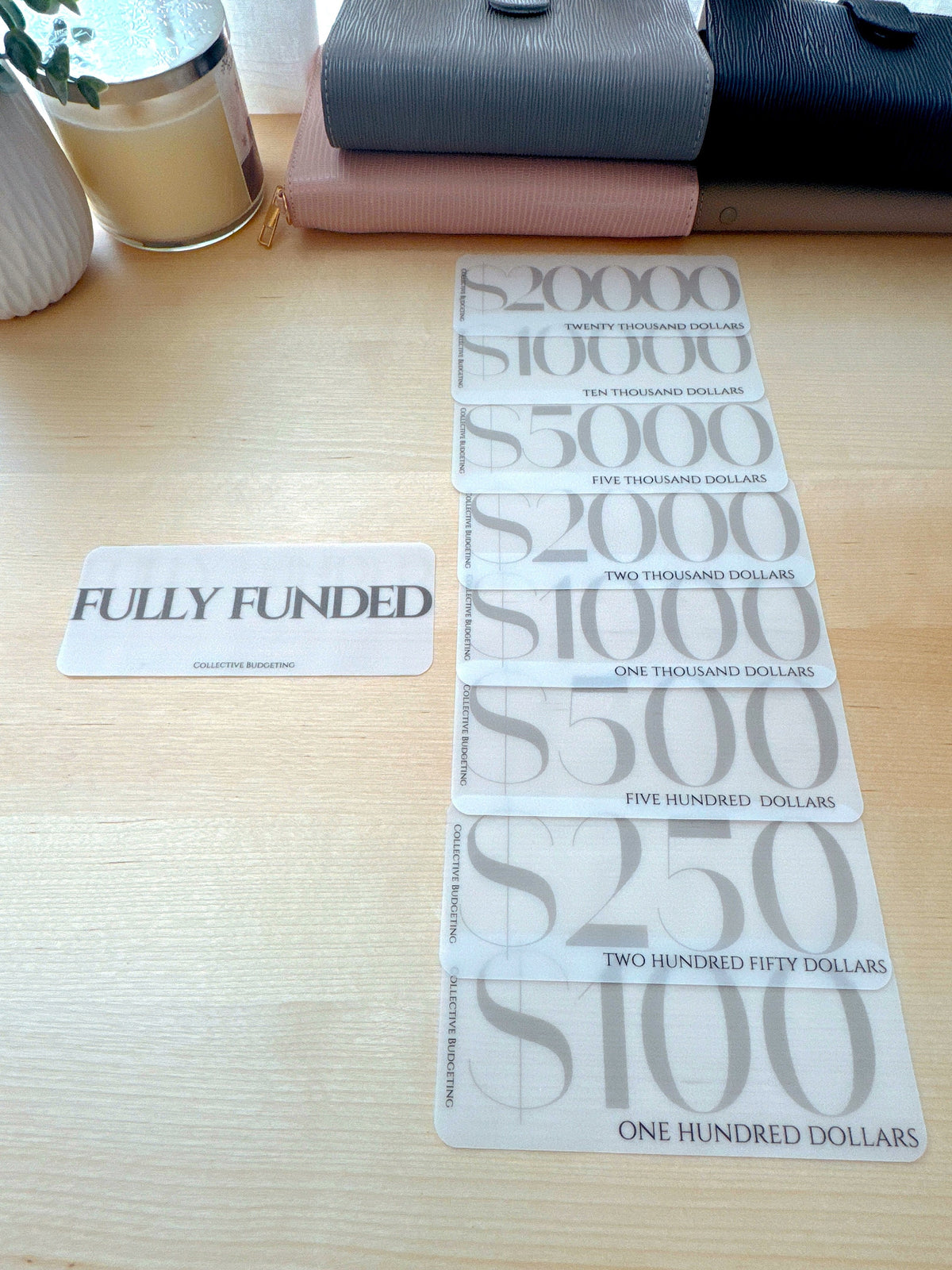 Denomination Placeholders for Cash Stuffing, Budget Organizers, Budgeting Tools, Money Management Accessories