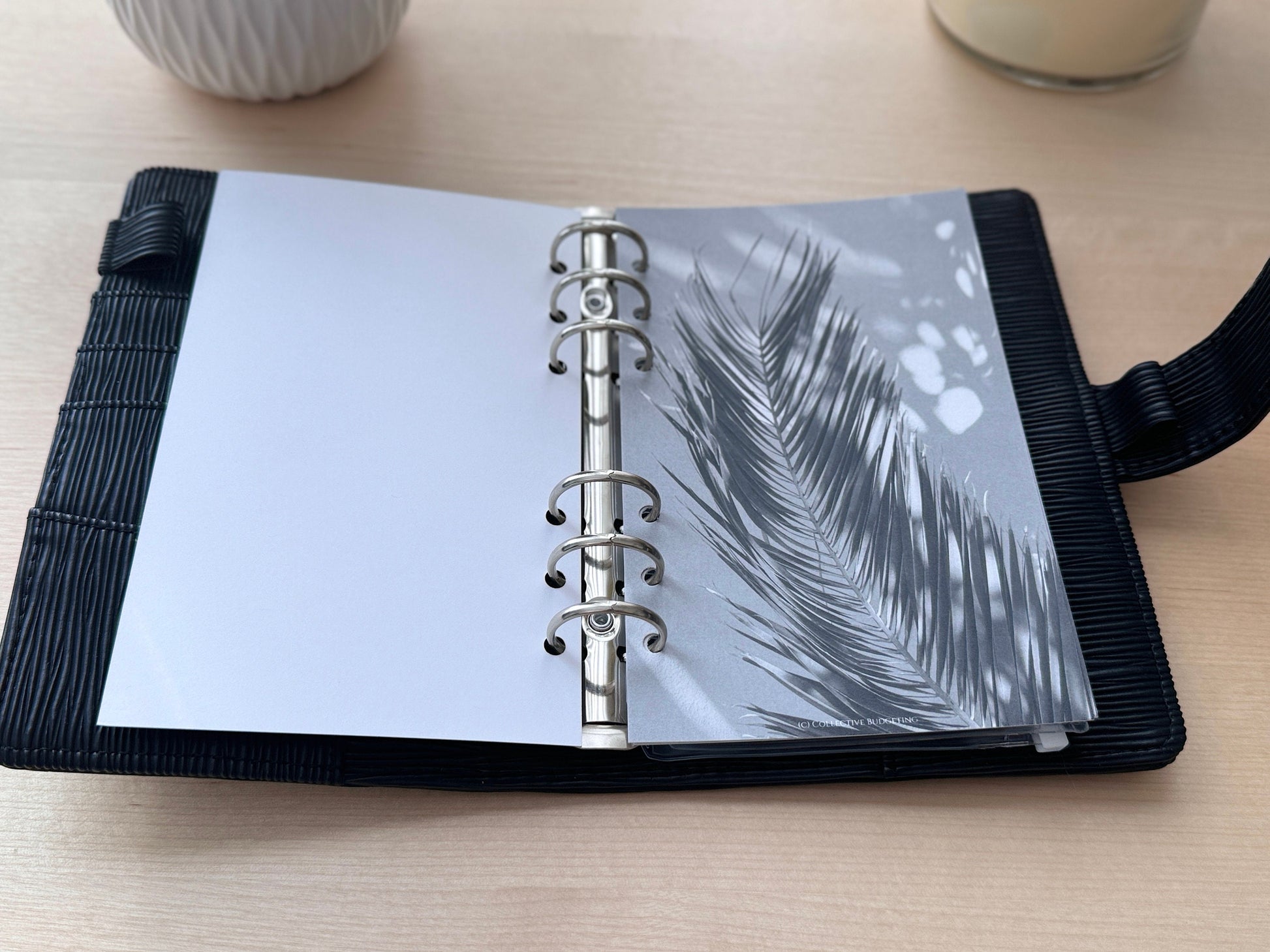 Palm Leaves Budget Binder Dashboard: A5 A6 Cash Stuffing Insert