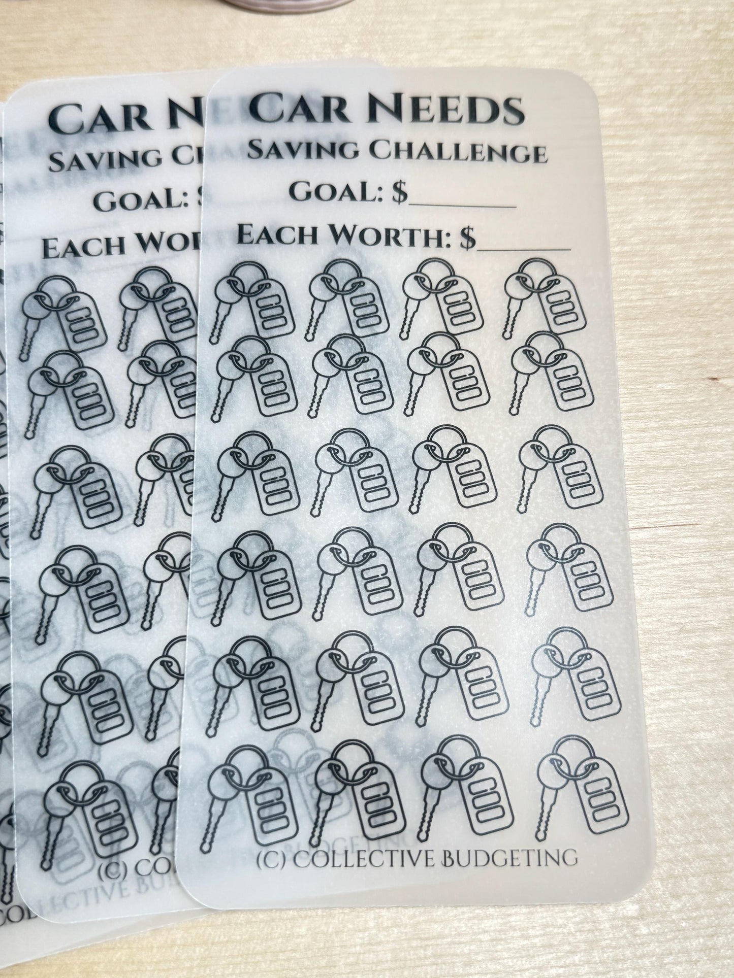 Car Needs Savings Challenge, Matte Laminated Vellum, Cash Envelope Tracker for Auto Budgeting