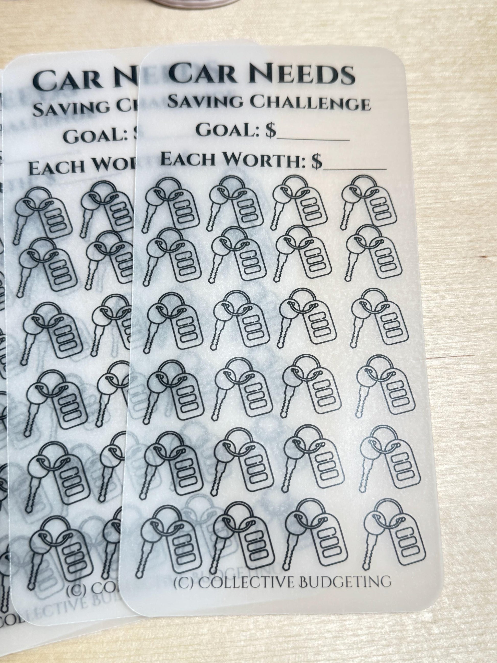 Car Needs Savings Challenge, Matte Laminated Vellum, Cash Envelope Tracker for Auto Budgeting