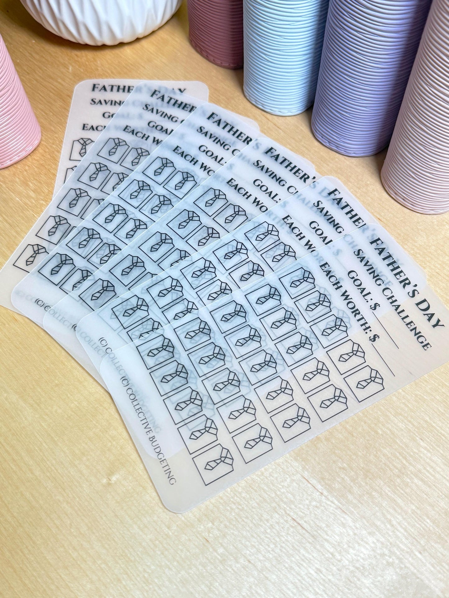 Father's Day Savings Challenge: Laminated Vellum Cash Tracker