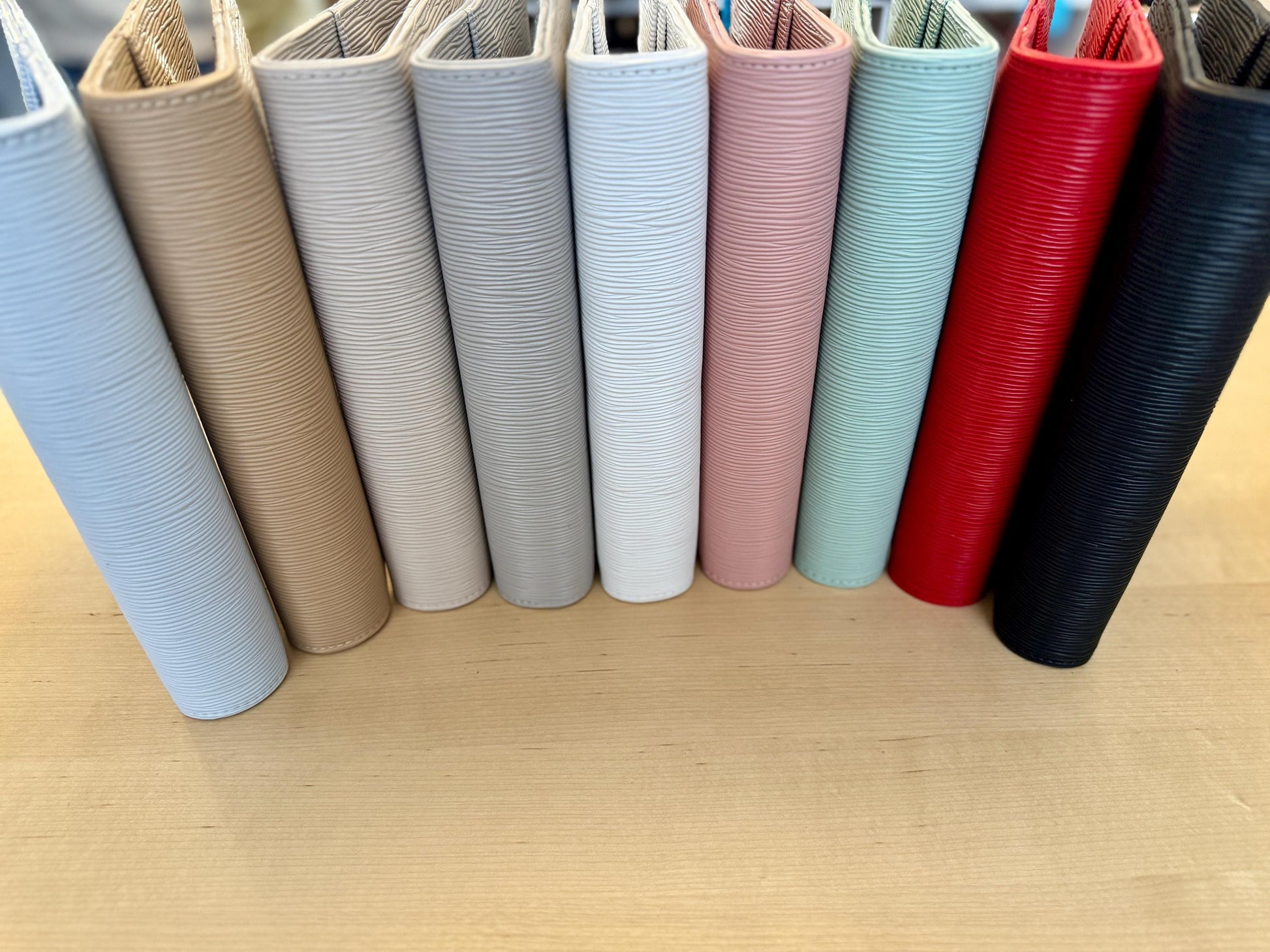 Saffiano A5 Budget Binder: Gold Rings, Cash Envelope Wallet