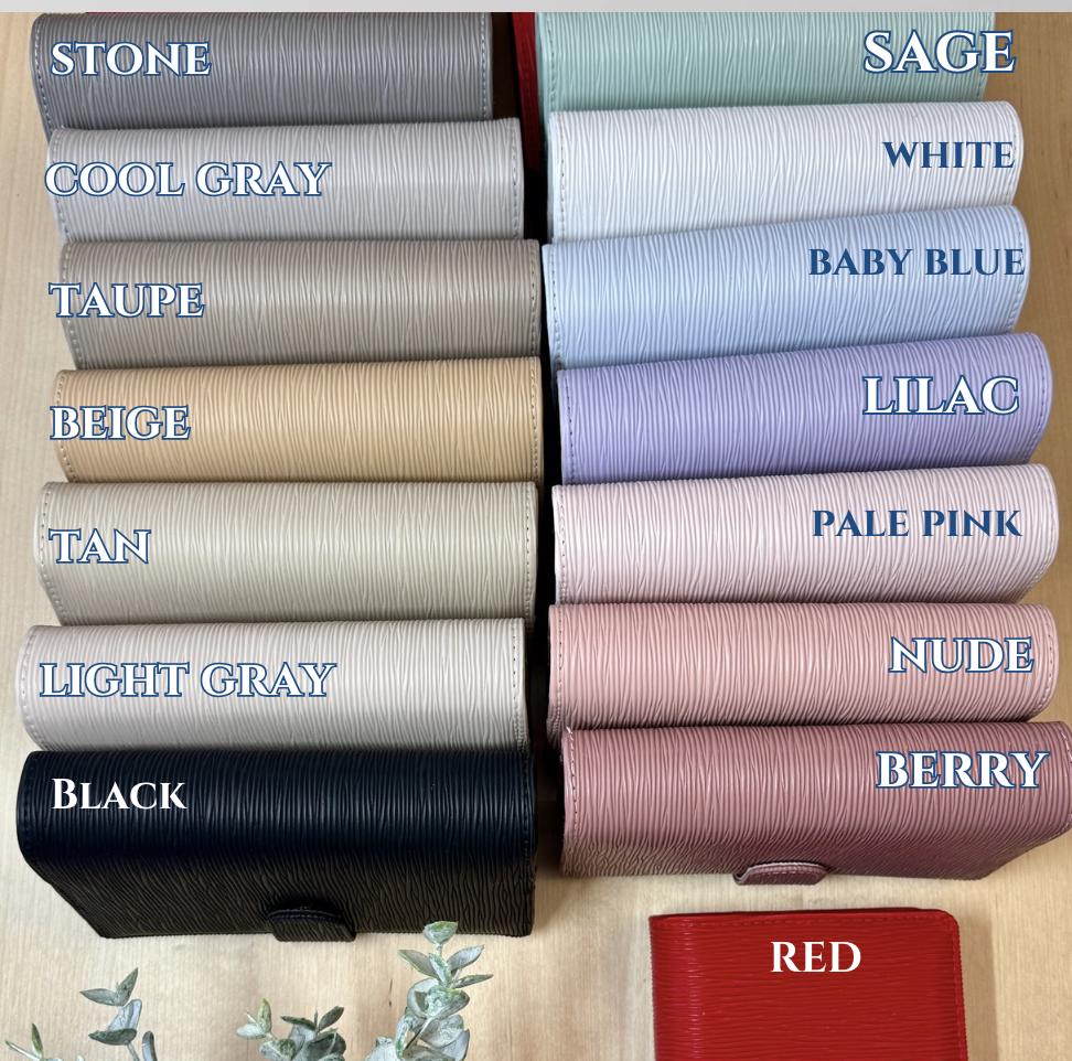 NEW Colors A6 Budget Binder. Wallet. Cash Stuffing Organizer. Epi. Saffiano. Buckle + Inner Zipper + Gold Rings.