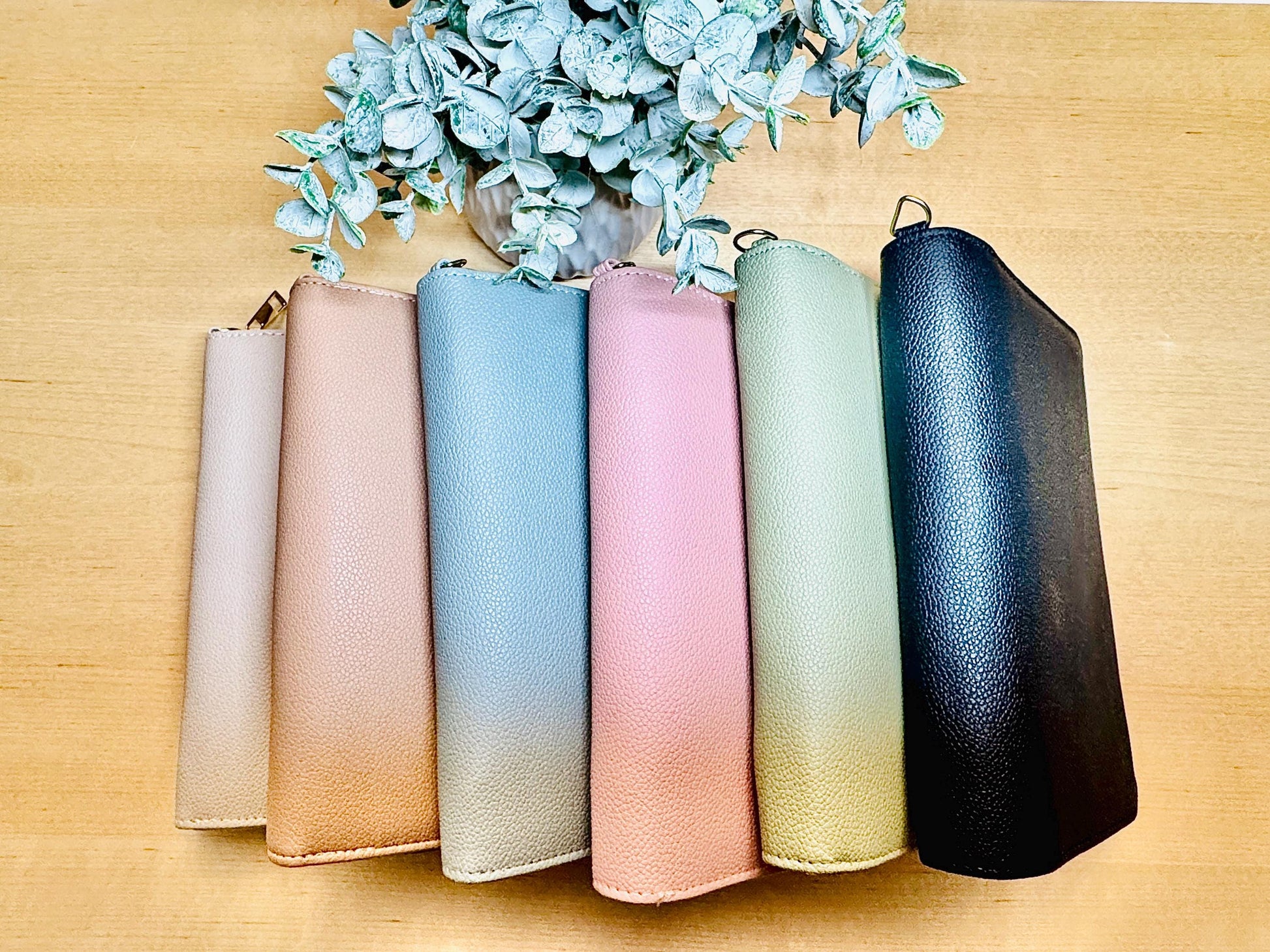 NEW Colors! A6 Budget Zipper Wallet. Pebble. Cash Stuffing Wallet. Litchi. Budget Organizer. Zipper Close.