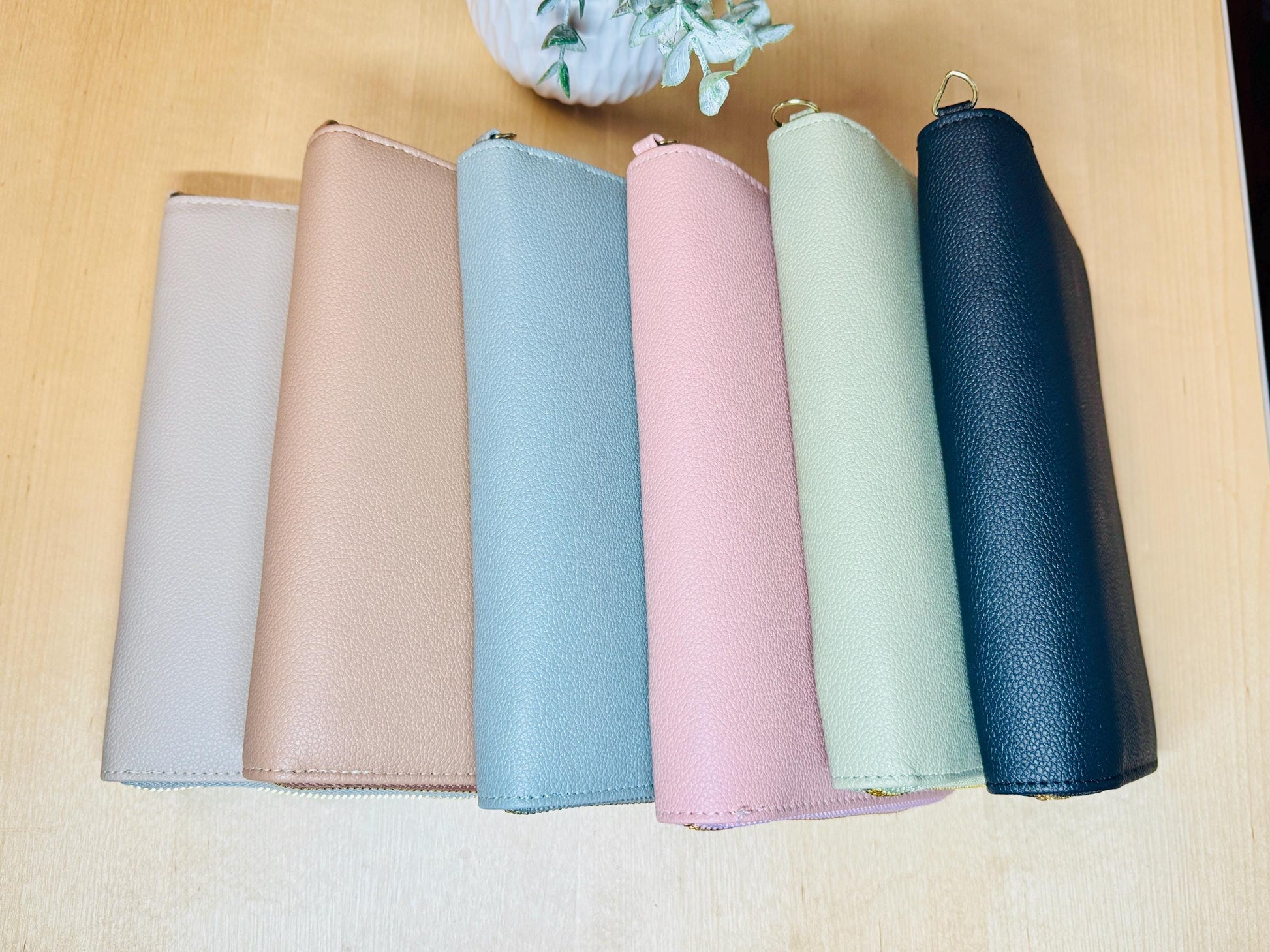 NEW Colors! A6 Budget Zipper Wallet. Pebble. Cash Stuffing Wallet. Litchi. Budget Organizer. Zipper Close.