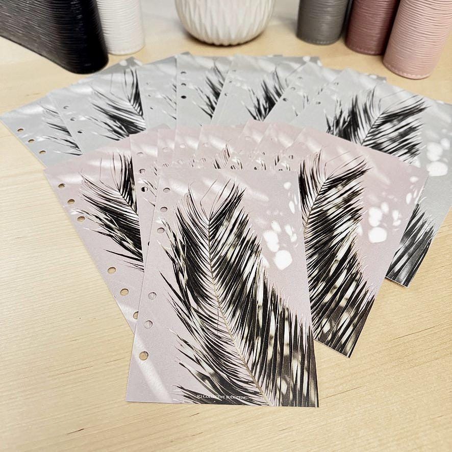 Palm Leaves Budget Binder Dashboard: A5 A6 Cash Stuffing Insert