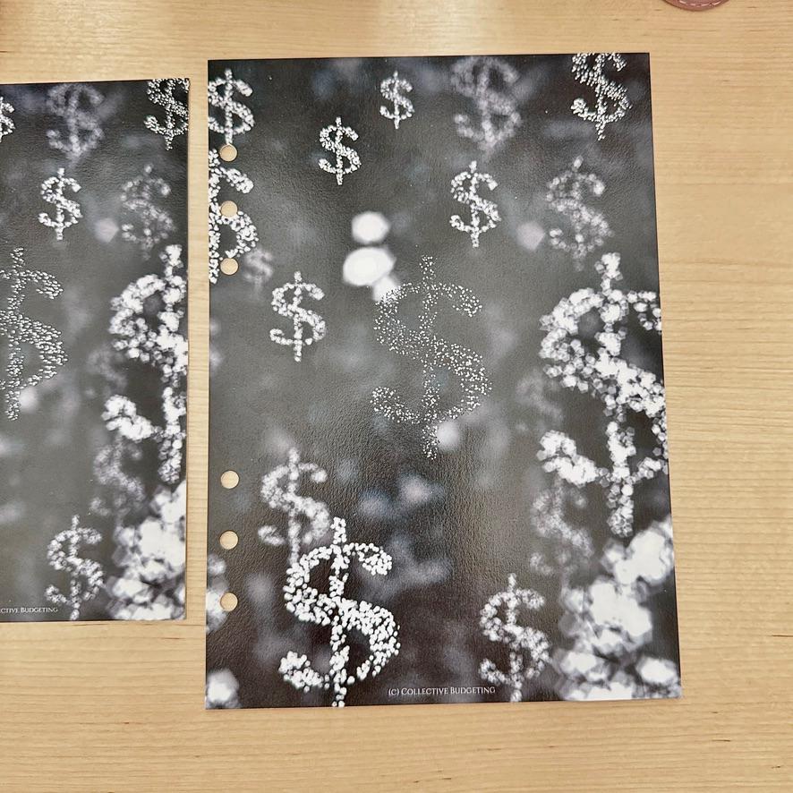 A5 & A6 Dollar Sign Savings Dashboard, Budget Binder, Cash Stuffing Binder Insert
