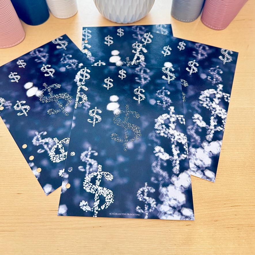 A5 & A6 Dollar Sign Savings Dashboard, Budget Binder, Cash Stuffing Binder Insert