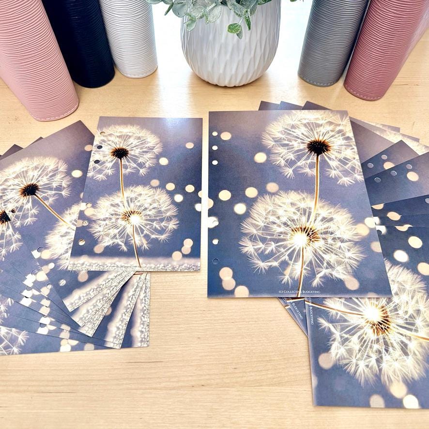 Wishing Flower Budget Binder Dashboard: A5 A6 Cash Stuffing Insert