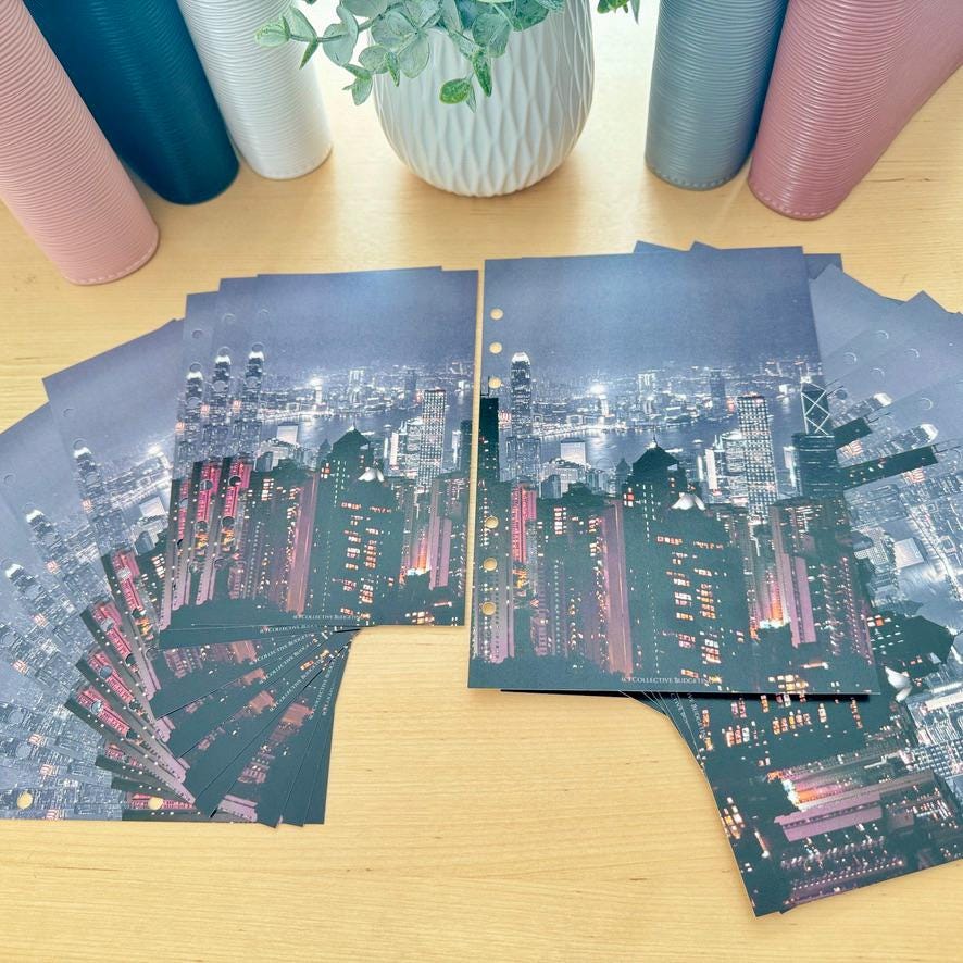 City Lights Budget Binder Dashboard: A5 A6 Cash Stuffing Insert