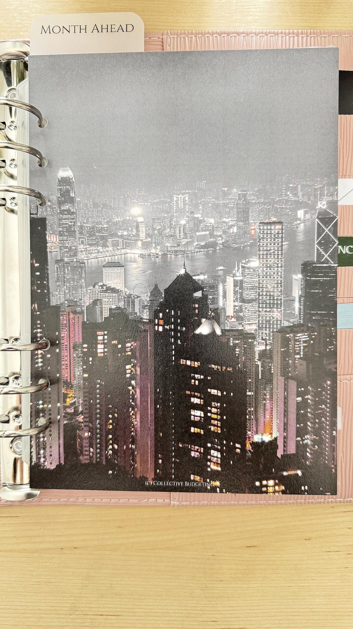 City Lights Budget Binder Dashboard: A5 A6 Cash Stuffing Insert