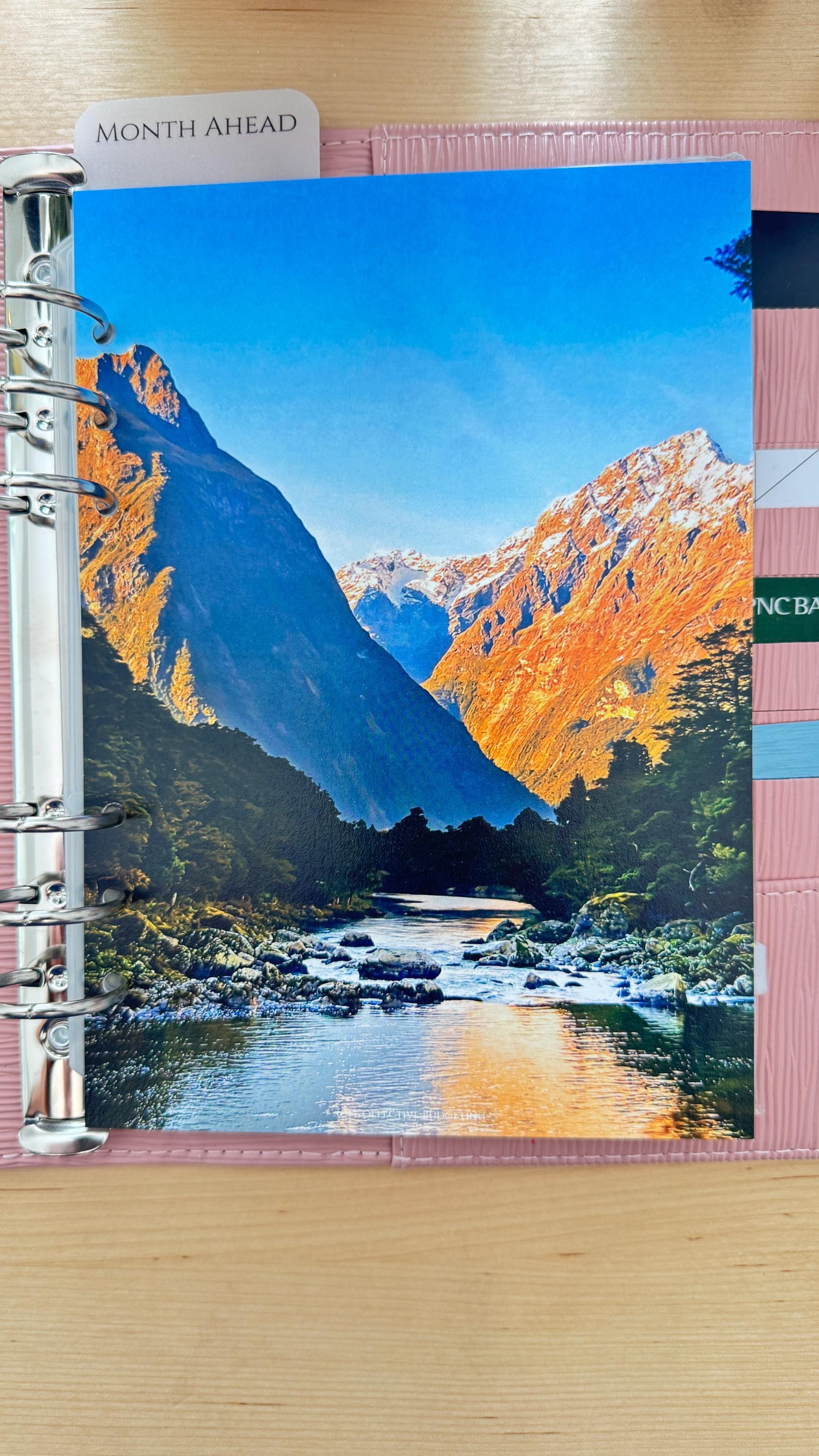 Mountains Budget Binder Dashboard Insert: A5/A6 Cash Stuffing Tool