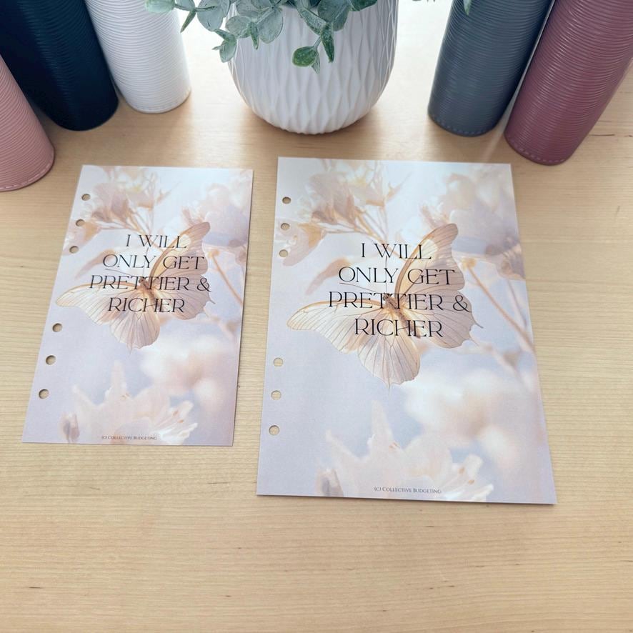 Butterfly Effect Budget Binder Dashboard: A5/A6 Cash Stuffing Insert